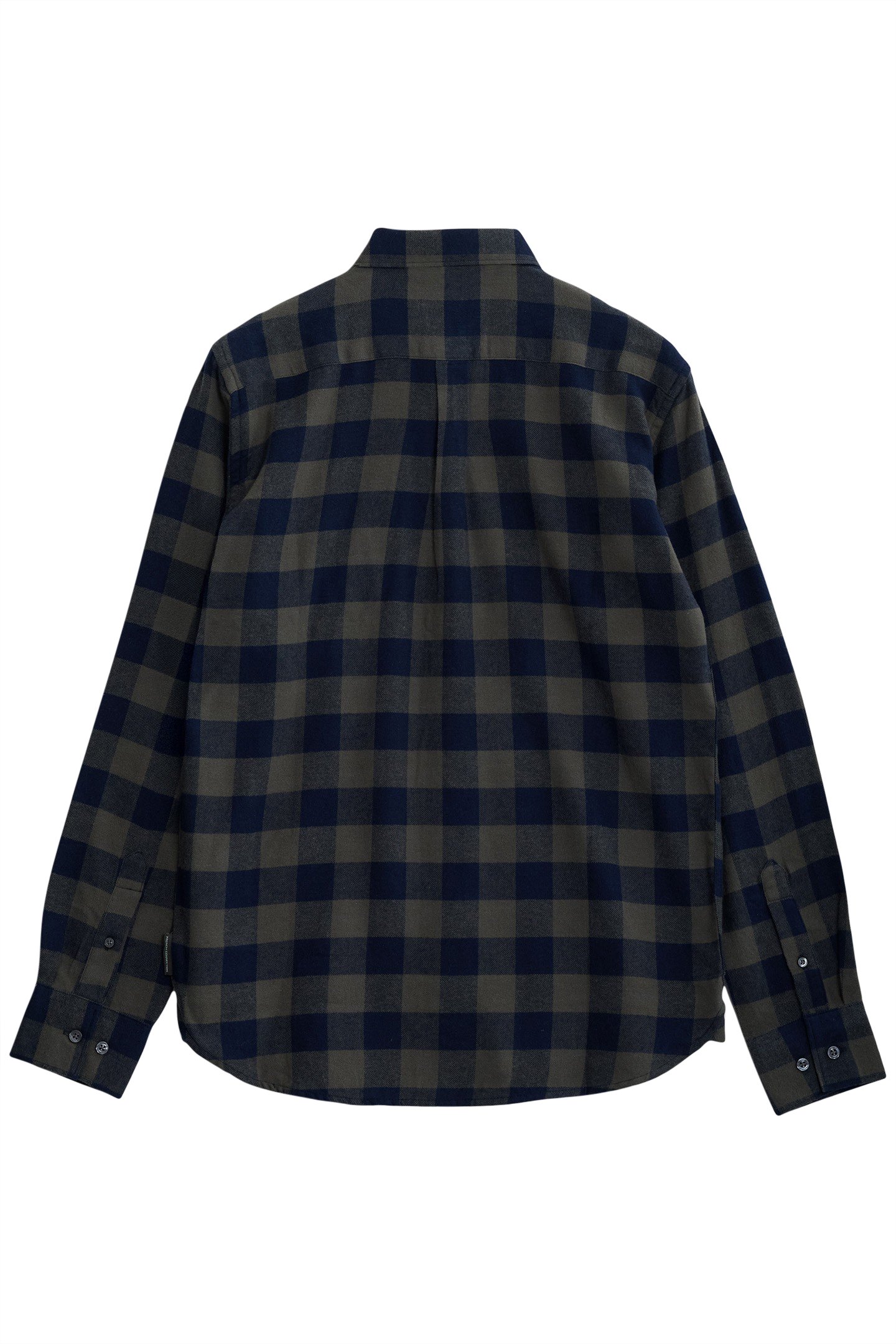 LARGE GINGHAM FLANNEL LS KHAKI/MARINE 2