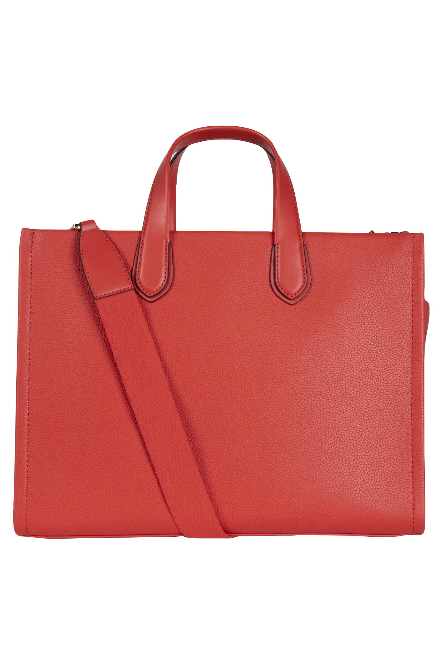 LEATHER GRAB TOTE BAG IN CORAL 3