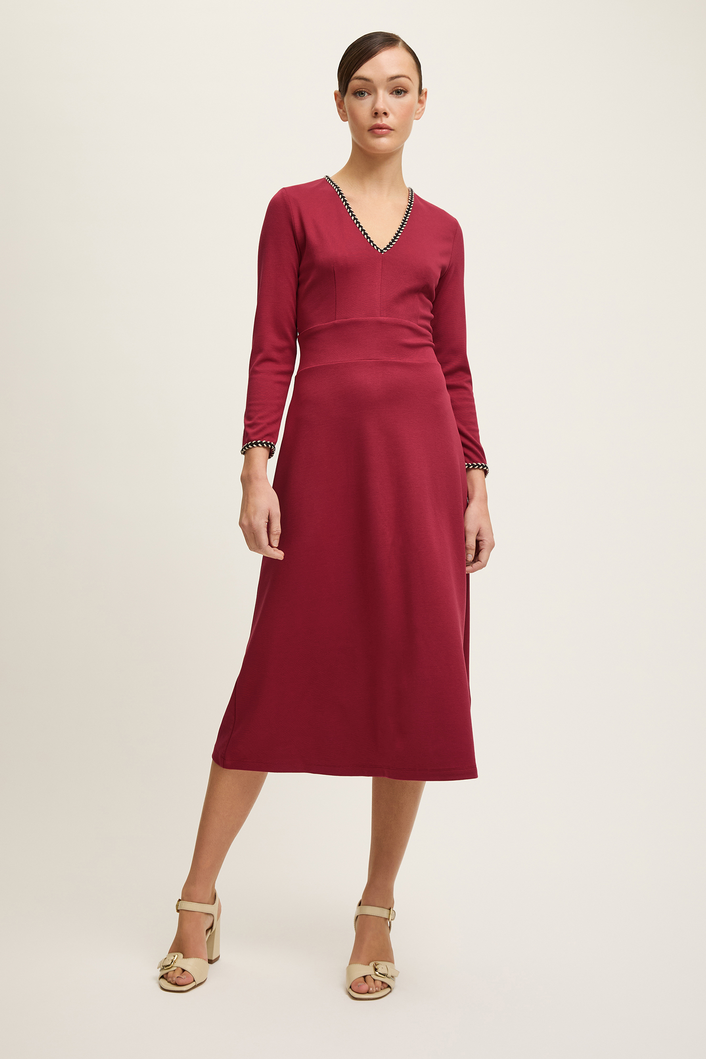 DR ASTRID PONTE DRESS DARK RED 2