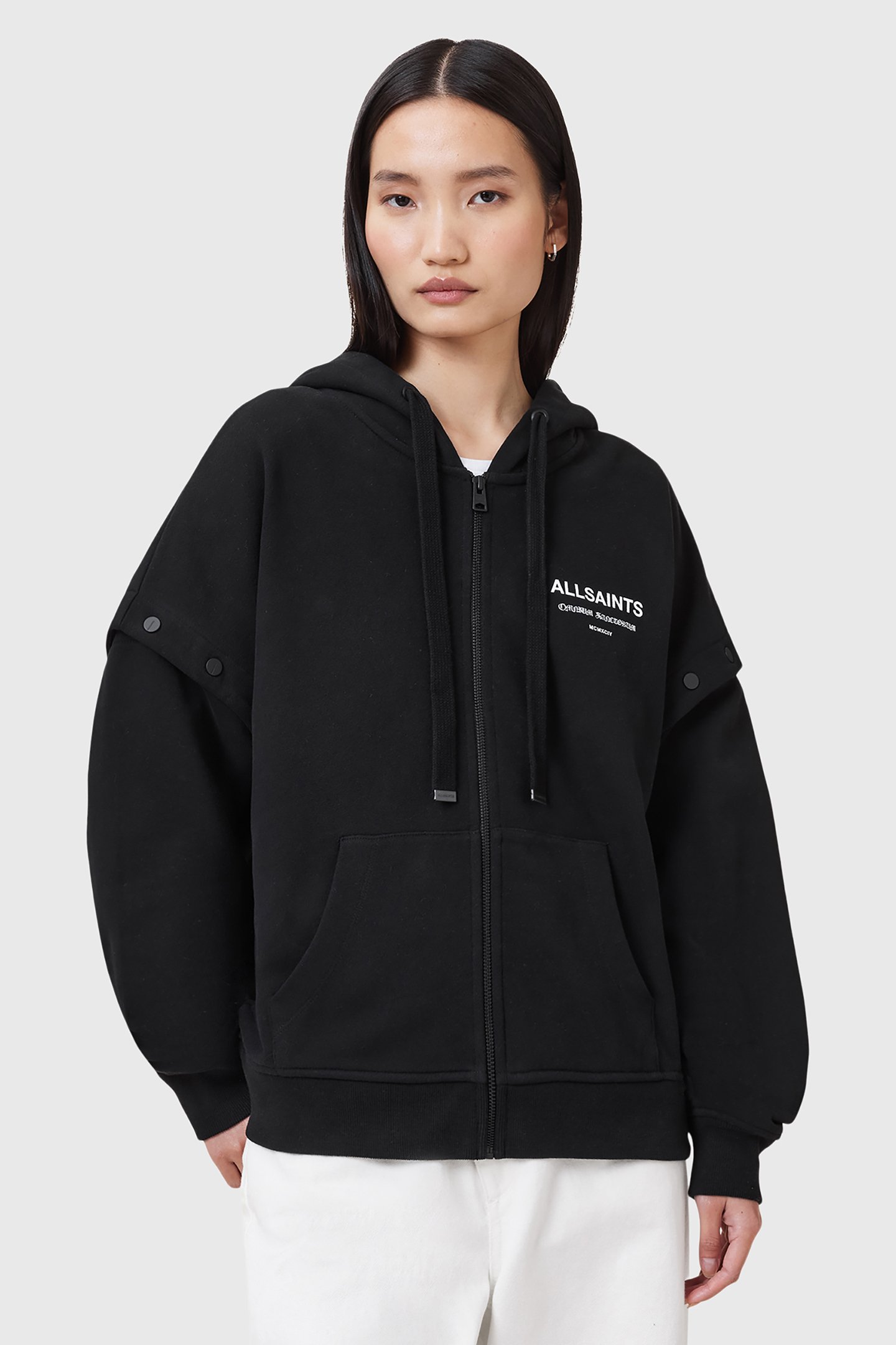 OMNIUM AMPHIA HOODY BLACK by AllSaints