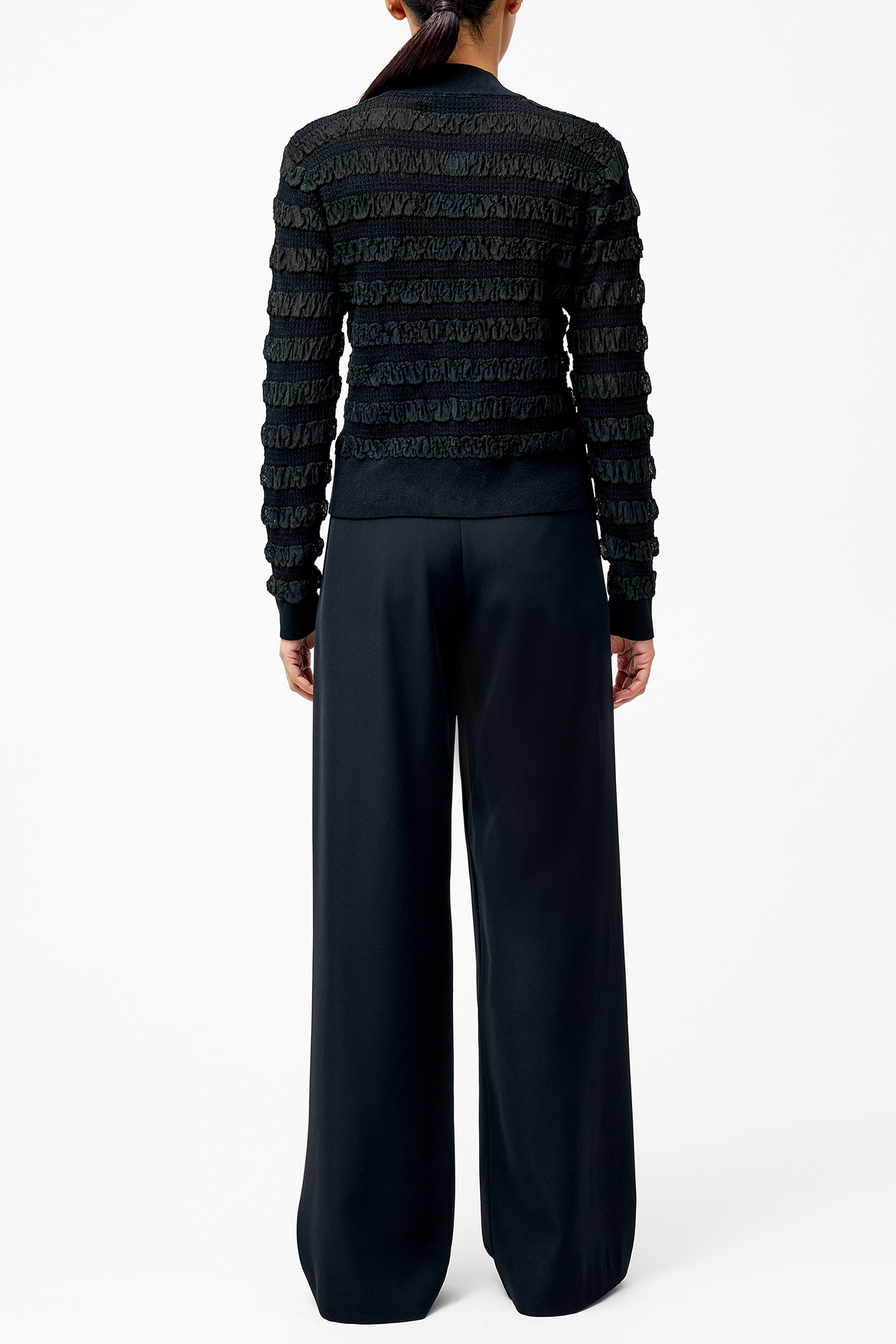 MELBA TEXTURED L/S CARDIGAN BLACK 2