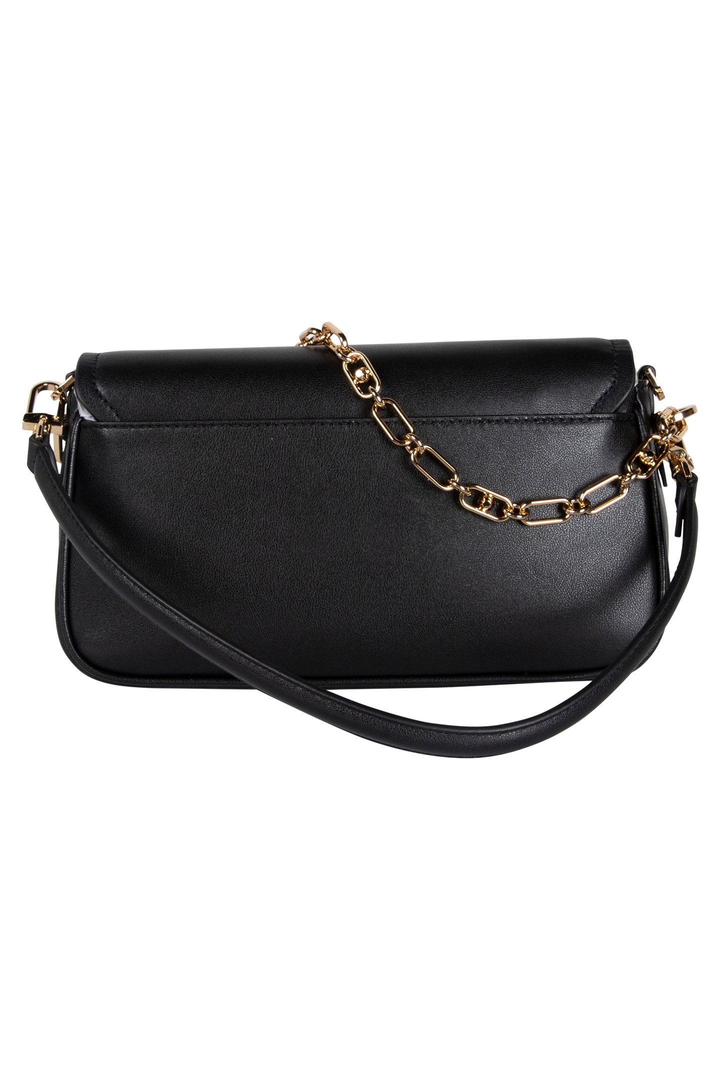 LEATHER CHAIN SHOULDER BAG IN BLACK 3