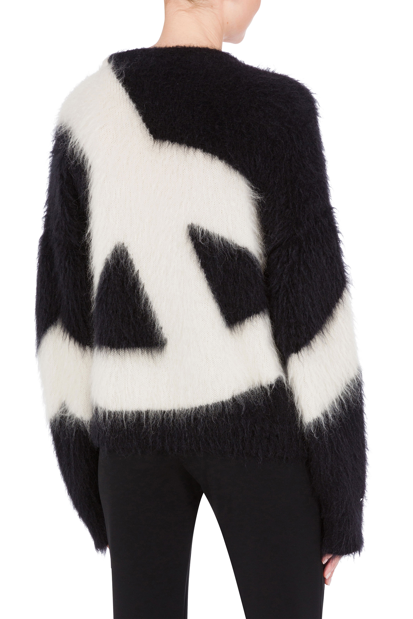 PEACE BRUSHED MOHAIR PULLOVER BLACK 2