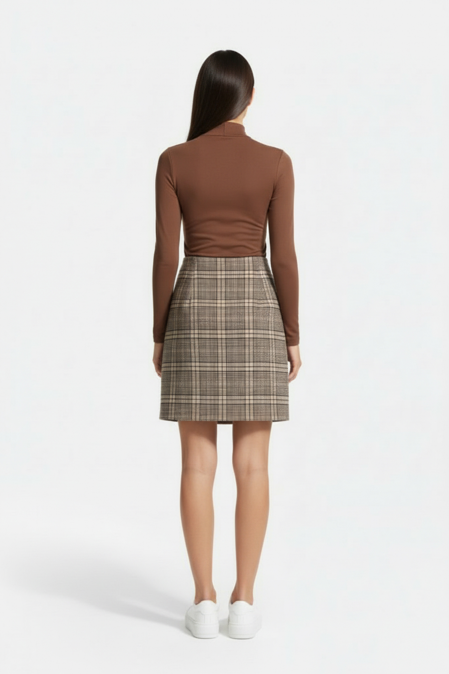 WRAP MIDI SKIRT IN BROWN 2