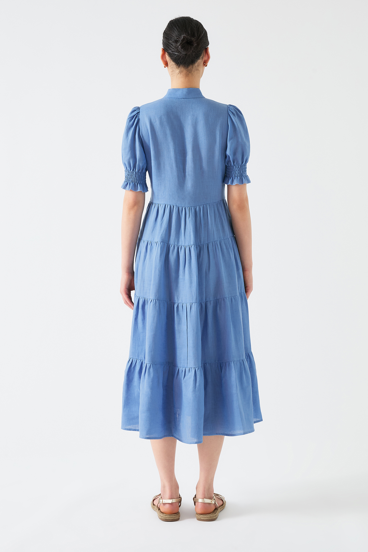 DR FLO LINEN DRESS PALE OCEAN 2