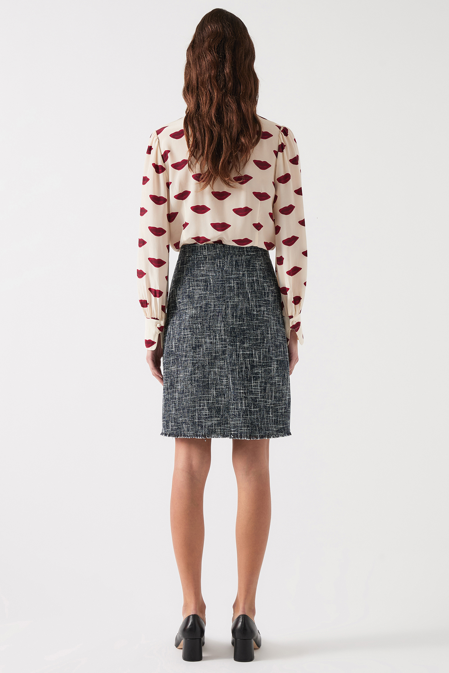 SK SUZIE TWEED HEM SKIRT INDIGO 2