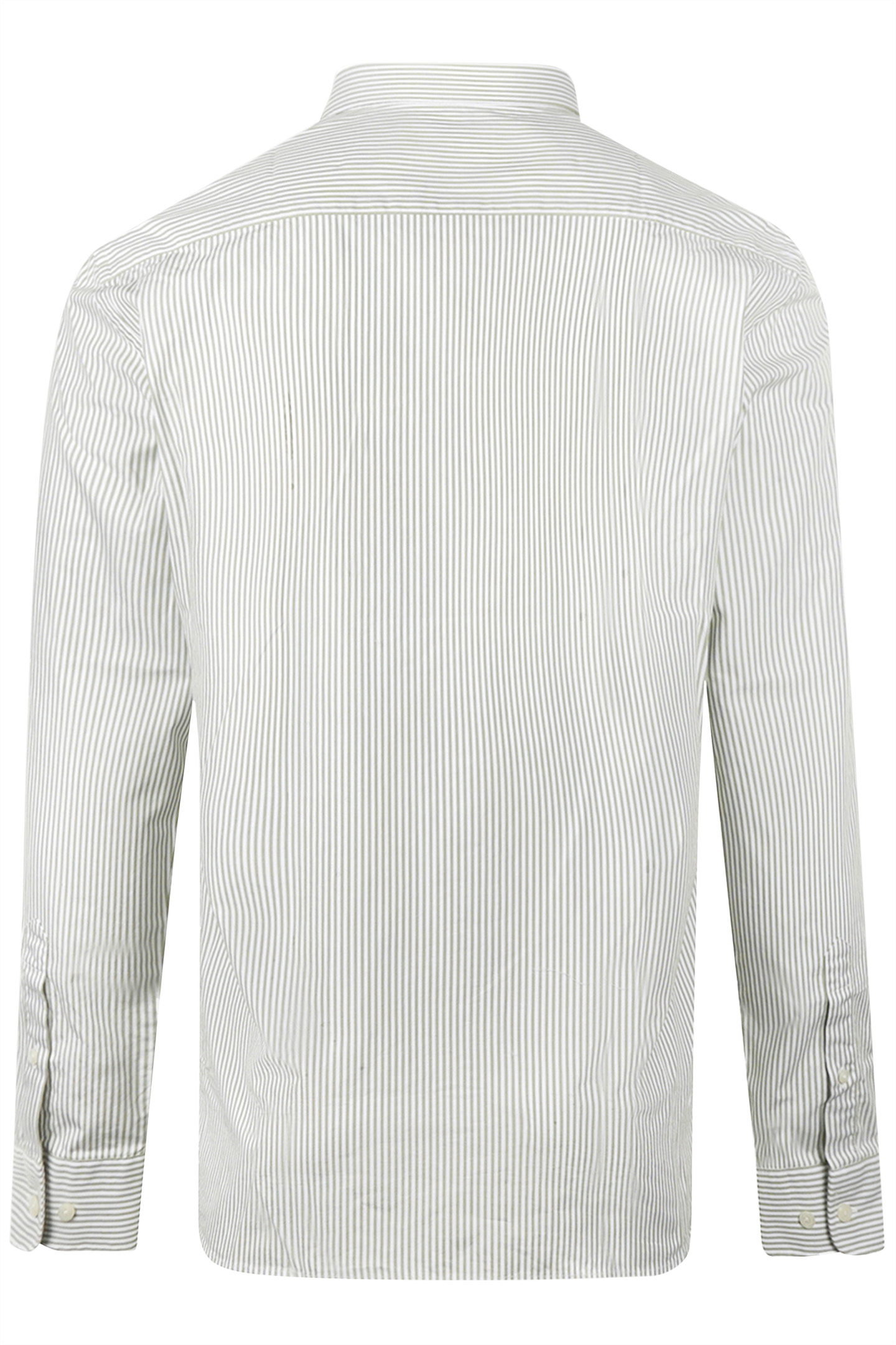 POPLIN STRIPE PEACHED SHIRT MOSS GREEN 5