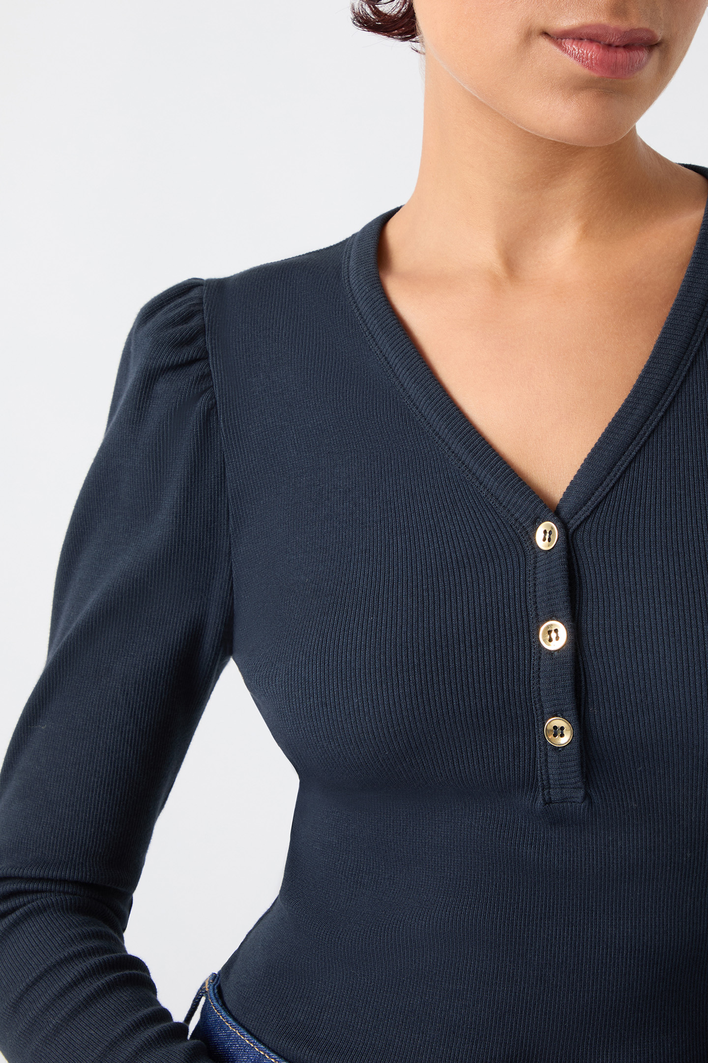 TJ CARLA RIB JERSEY TOP NAVY 5