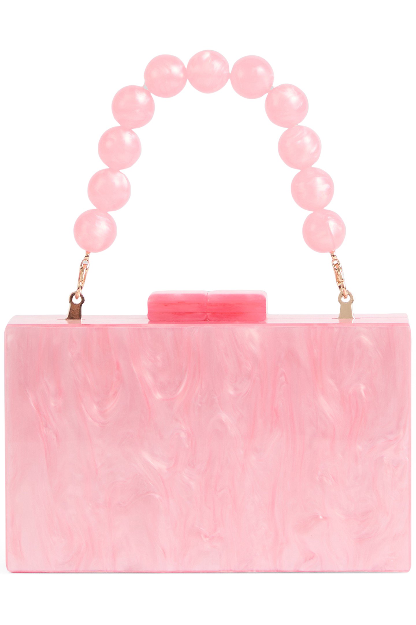 CU MAEVE RESIN BOX CLUTCH PINK 1