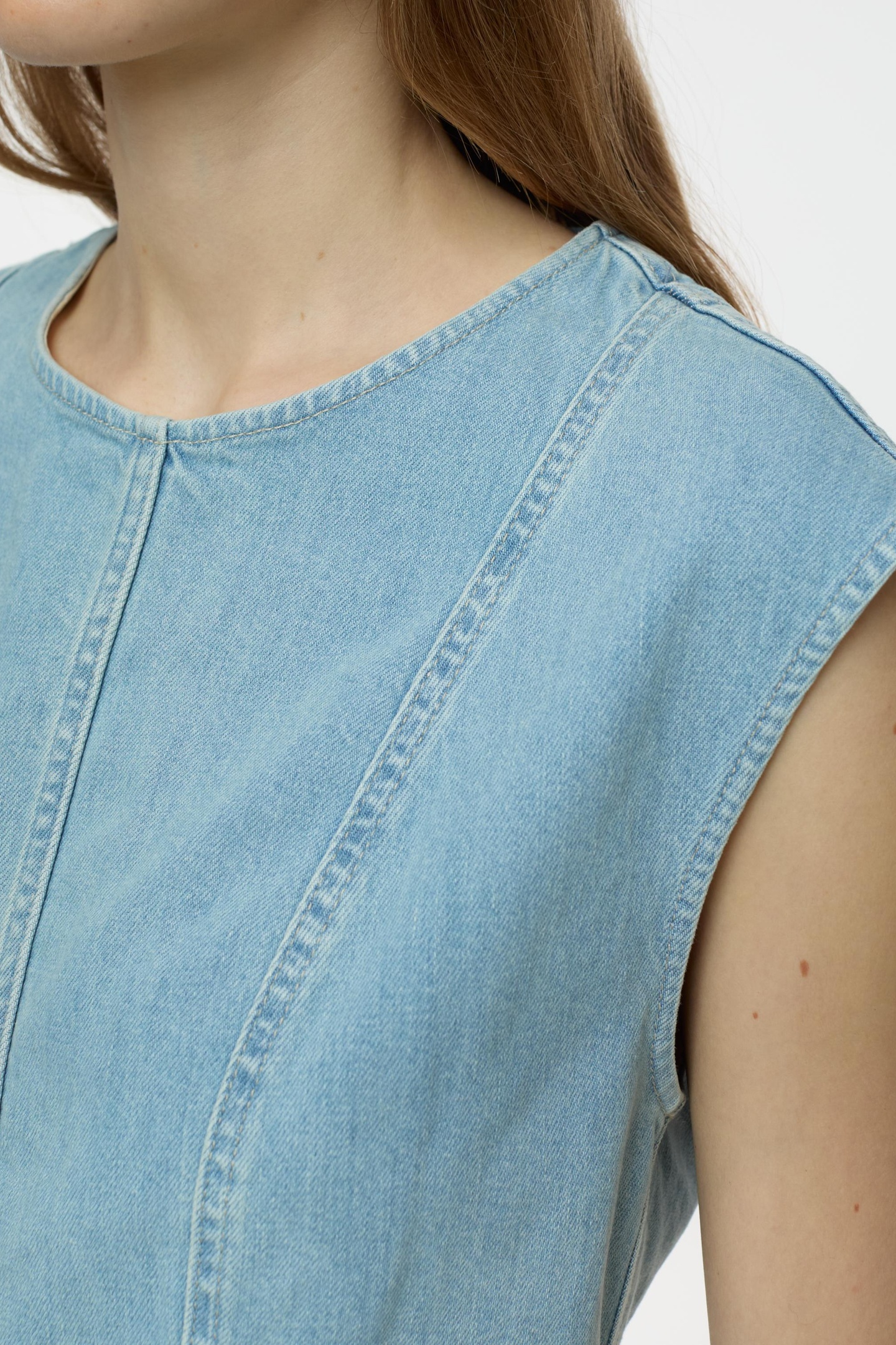 COLUMN DENIM DRESS LIGHT BLUE 6