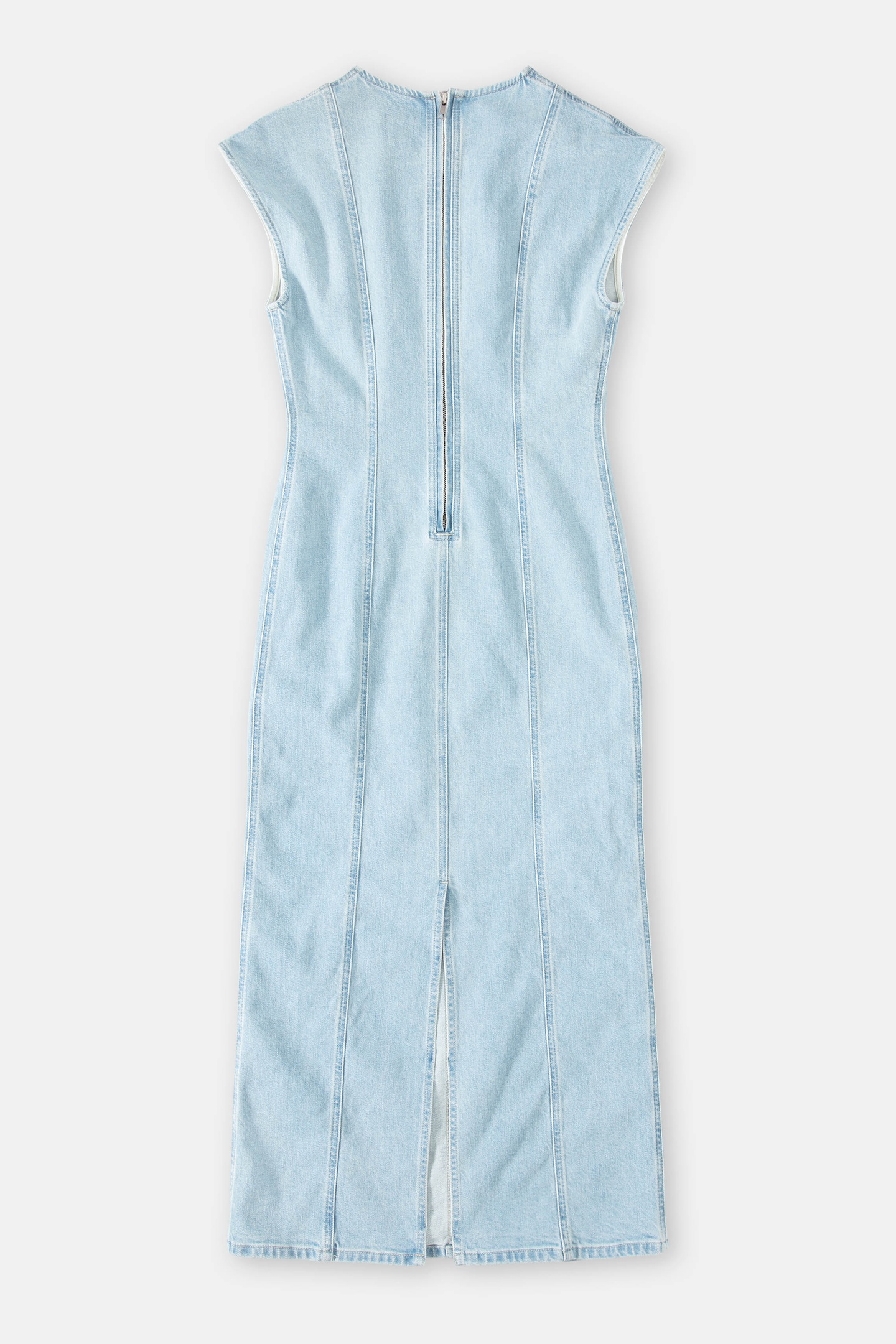 COLUMN DENIM DRESS LIGHT BLUE 4