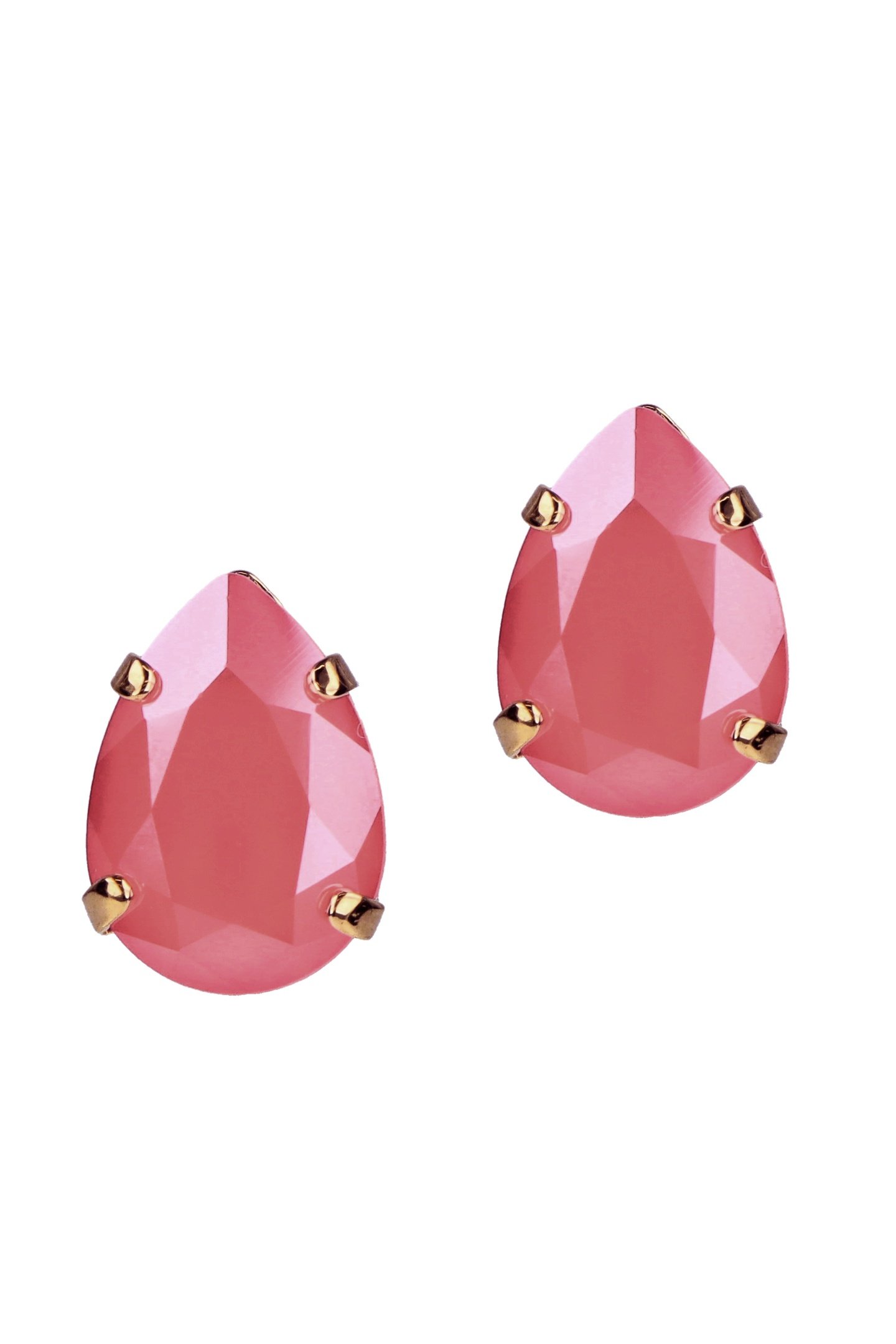 CORAL DROP EARPINS 3