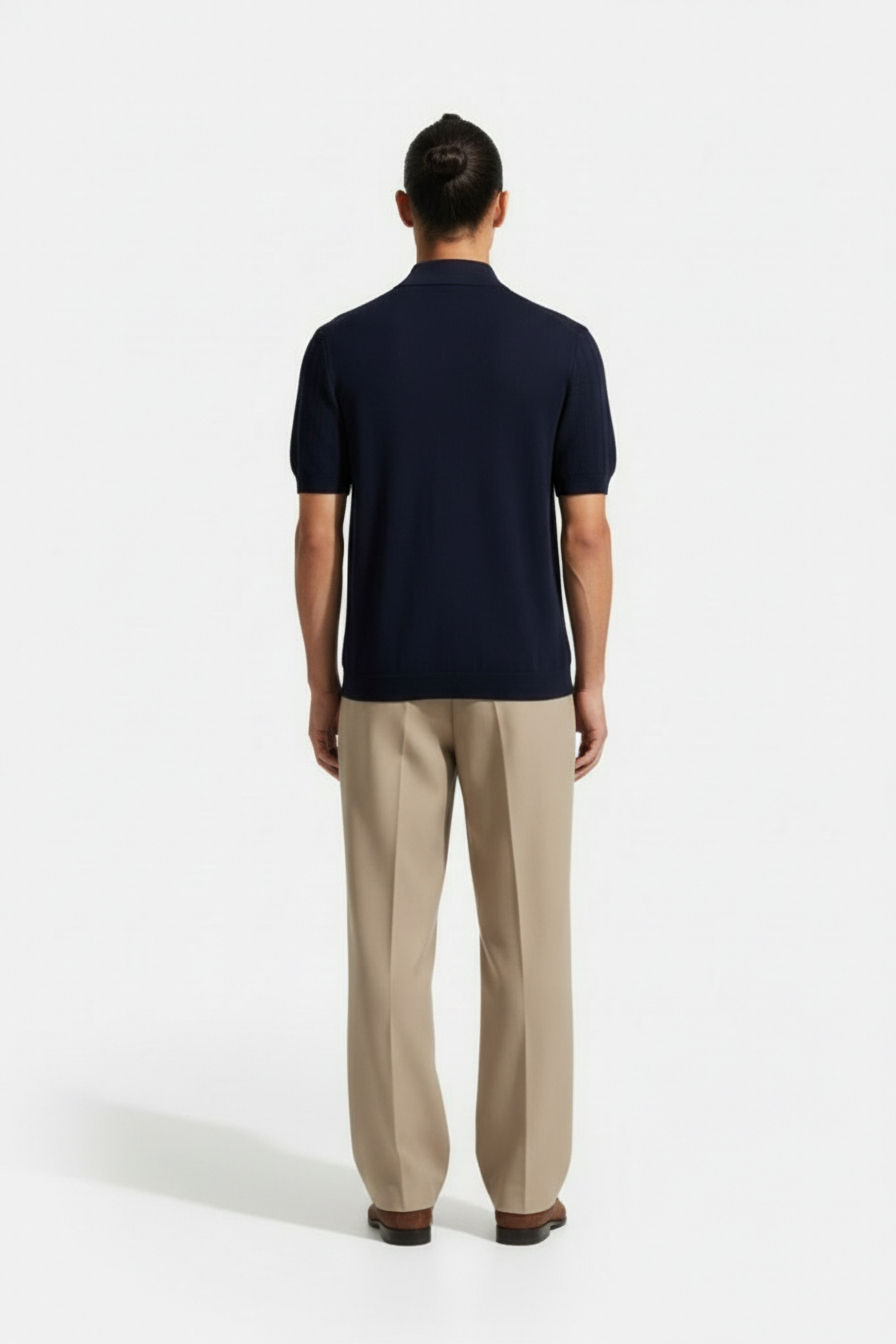 PATTERNED ZIP NECK POLO NAVY 2