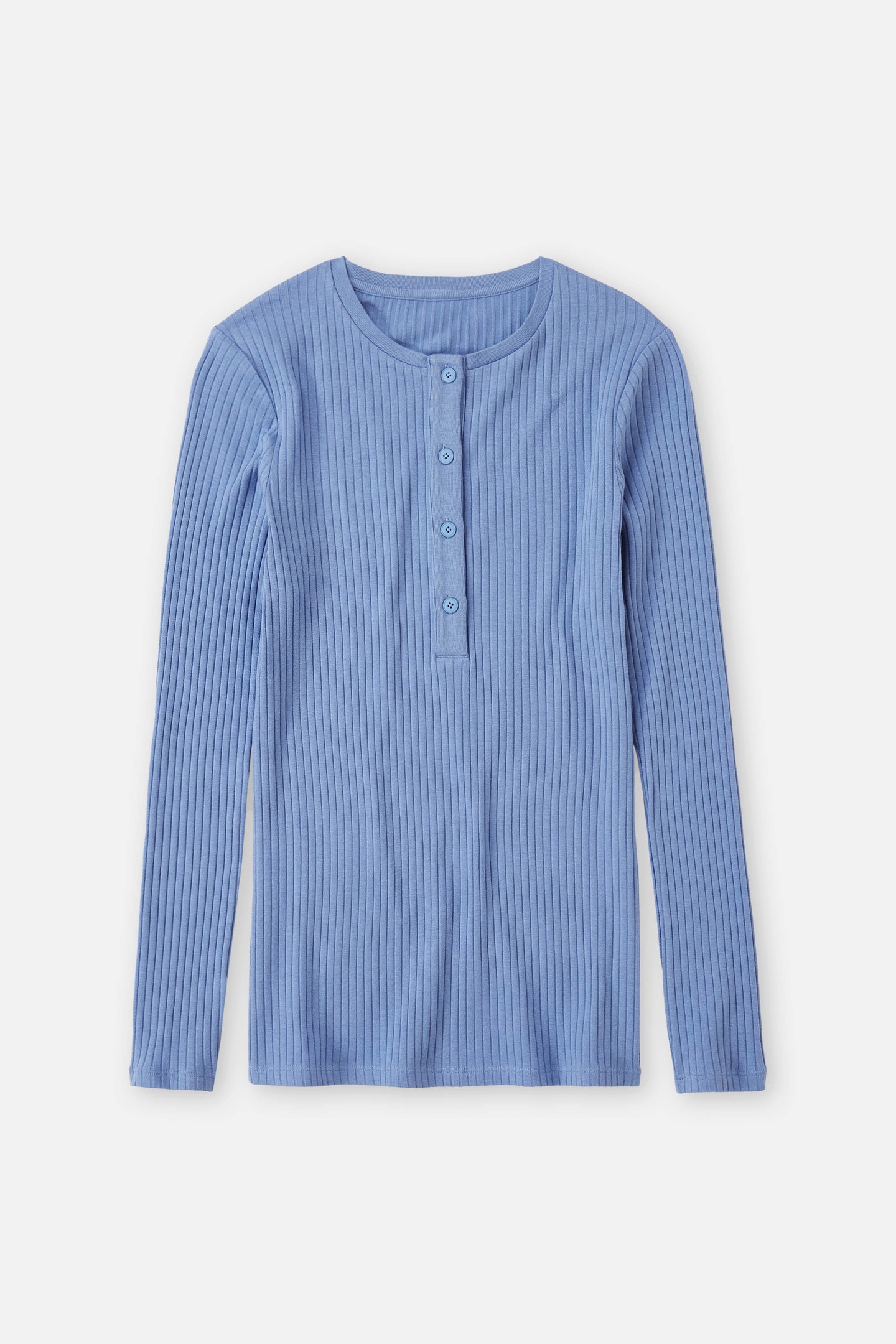 HALF PLACKET LONGSLEEVE T-SHIRTS BLUE HORIZON 4