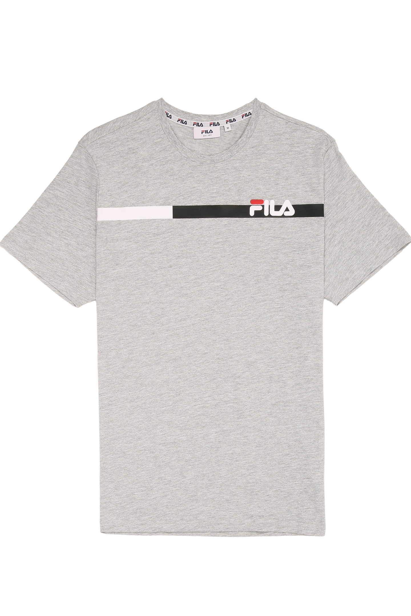 SIDNEY TEE WITH BLOCK STRIPES LIGHT GREY MELANGE 1