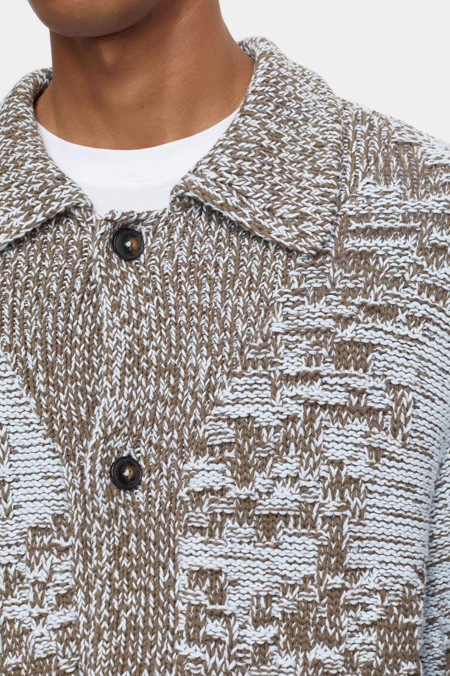 JACQUARD CARDIGAN KNITS TEAK WOOD 10