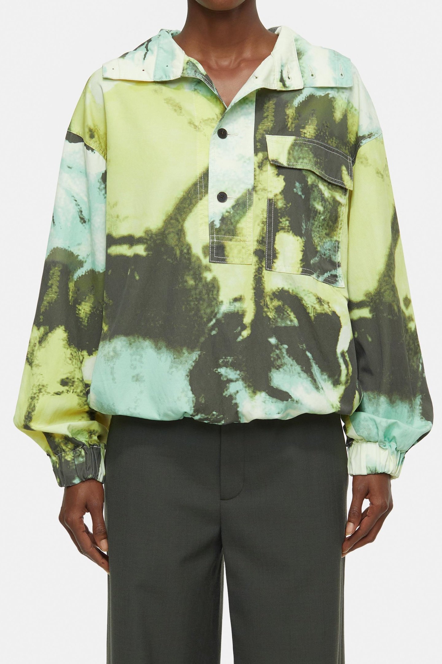 HALF BUTTON HOODIE PRIMARY YELLOW 2