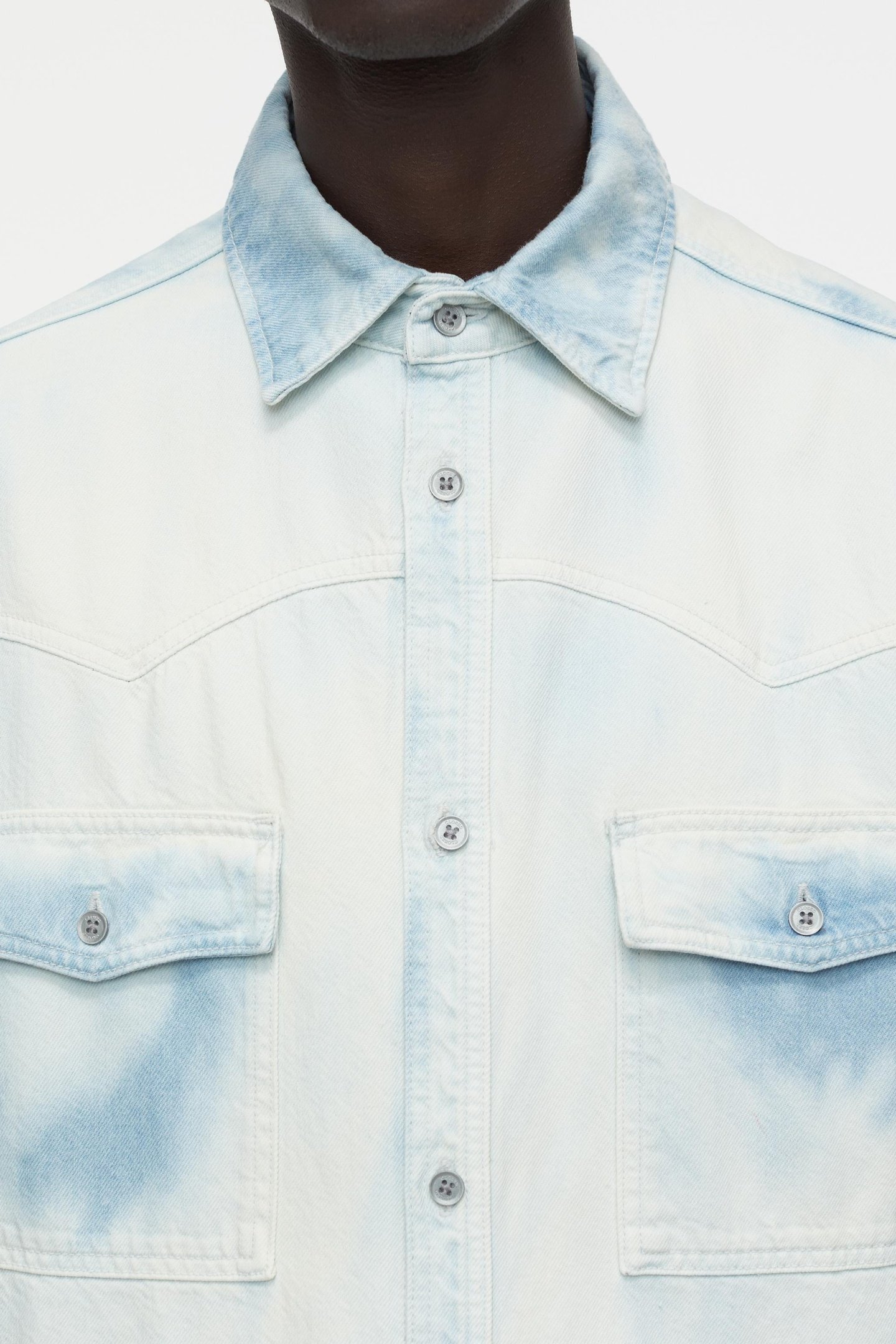 SHORT SLEEVE WESTERN SHIRT LIGHT BLUE 5