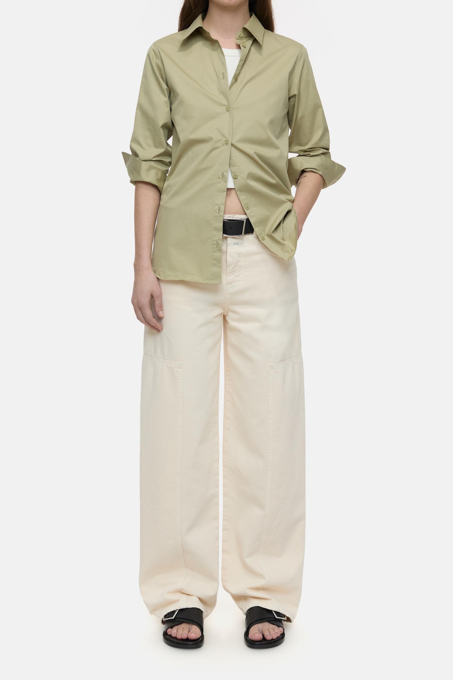 WAISTED SHIRT SAGE TEA 2