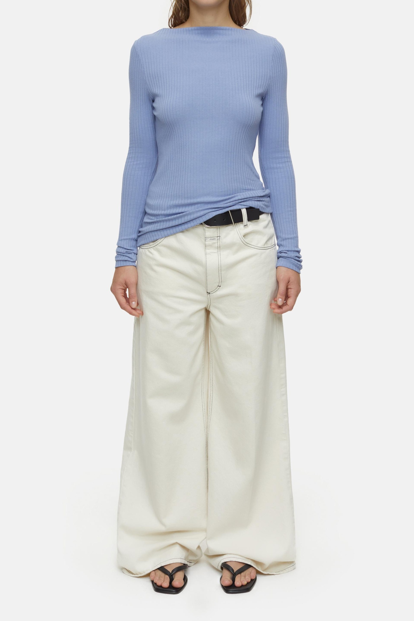 STRAIGHT NECK LONGSLEEVE T-SHIRTS BLUE HORIZON 3