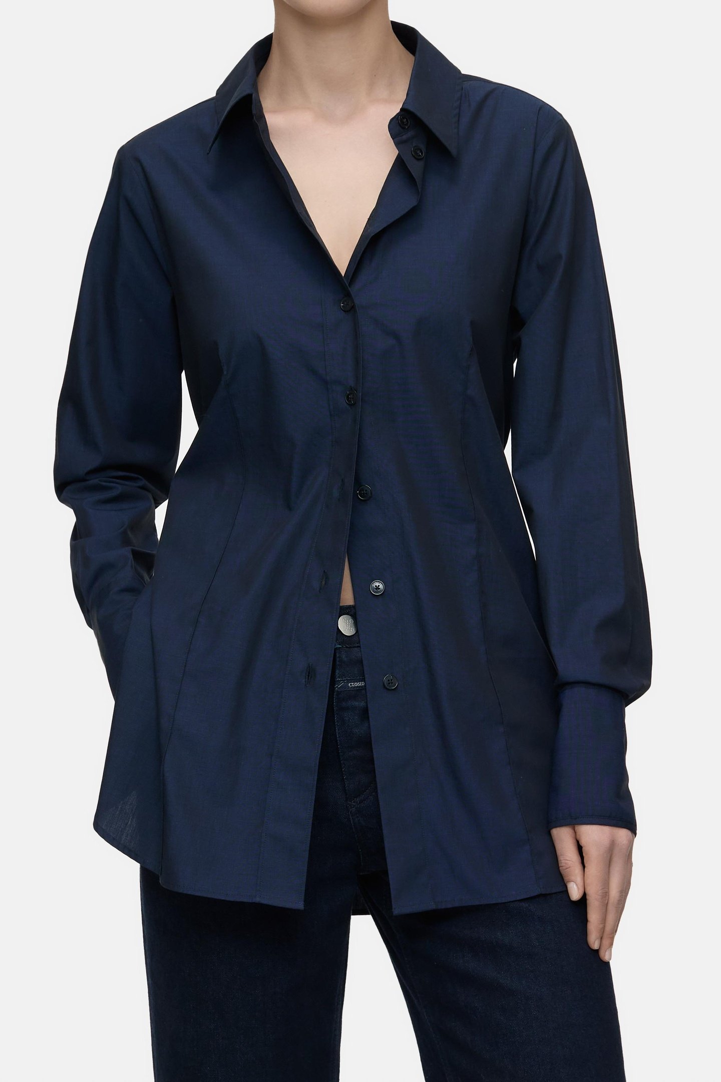 ELONGATED SHIRT SPACE BLUE 2