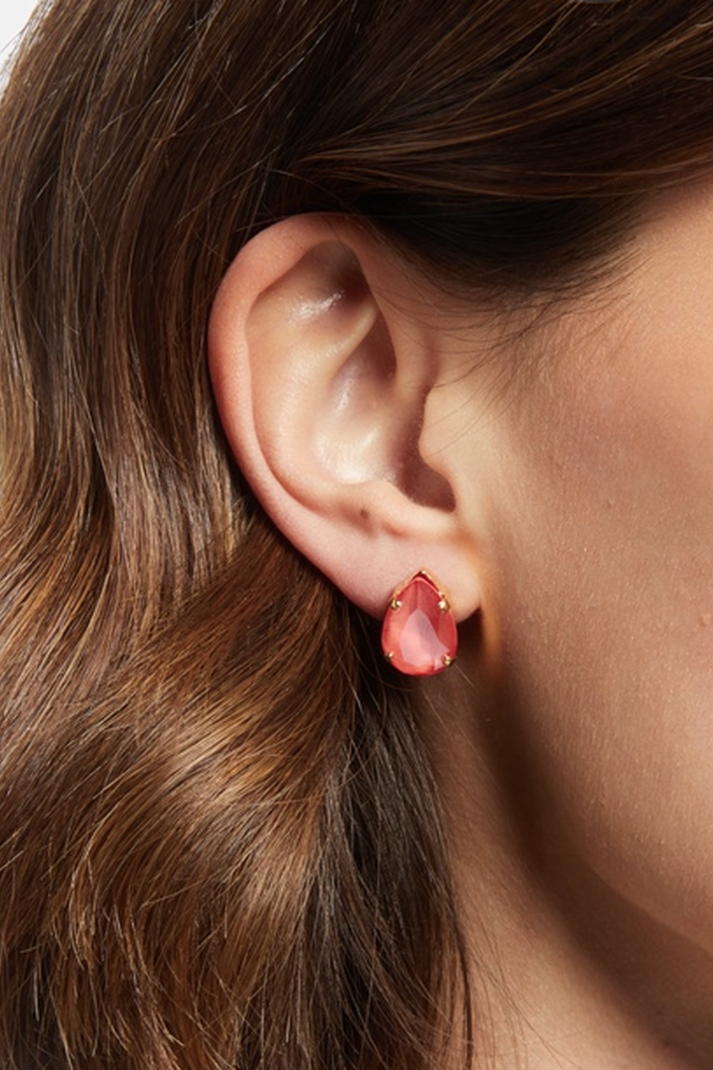 CORAL DROP EARPINS 2