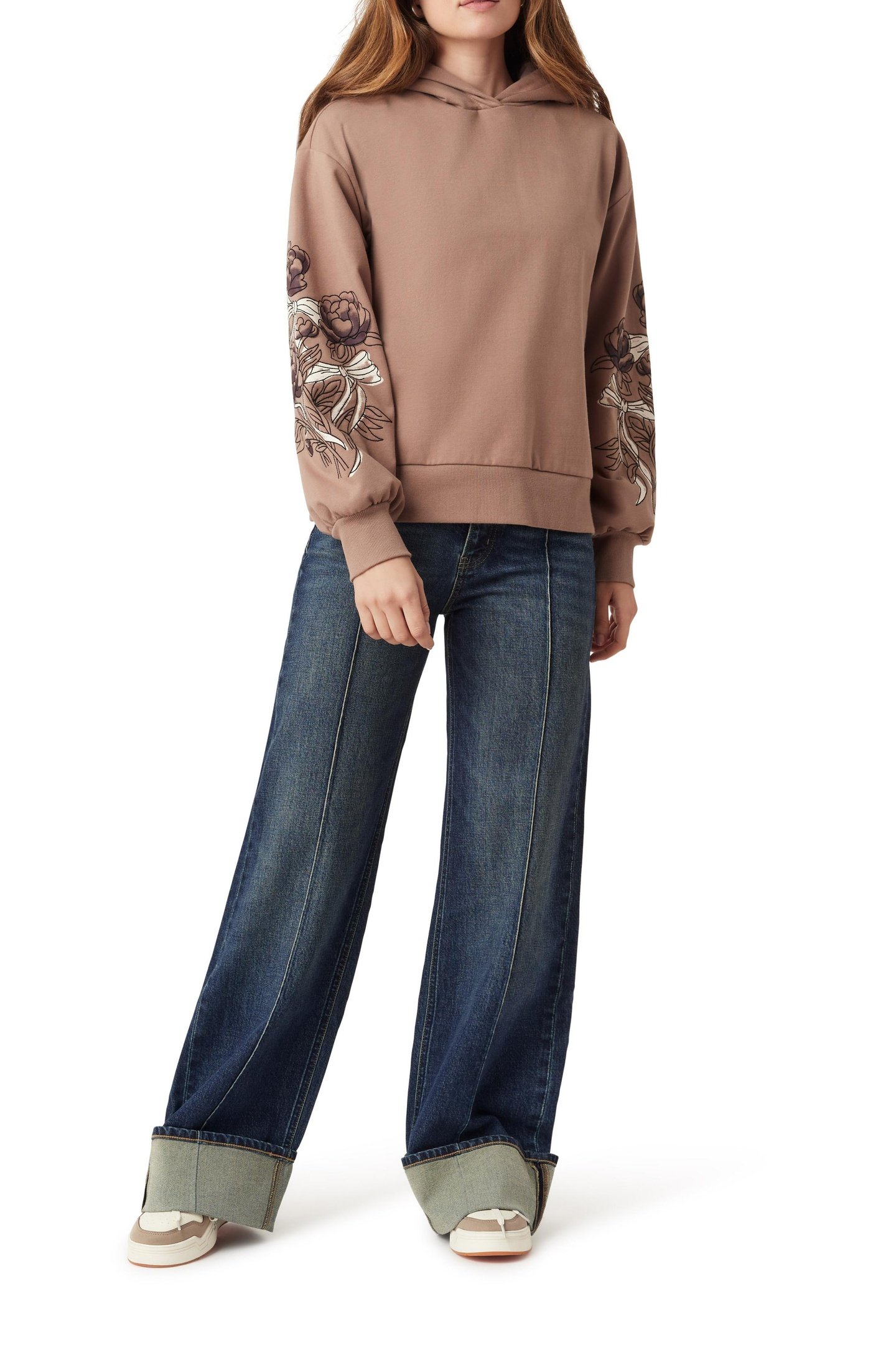 GRAPHIC HOODIE TAUPE GREY 1