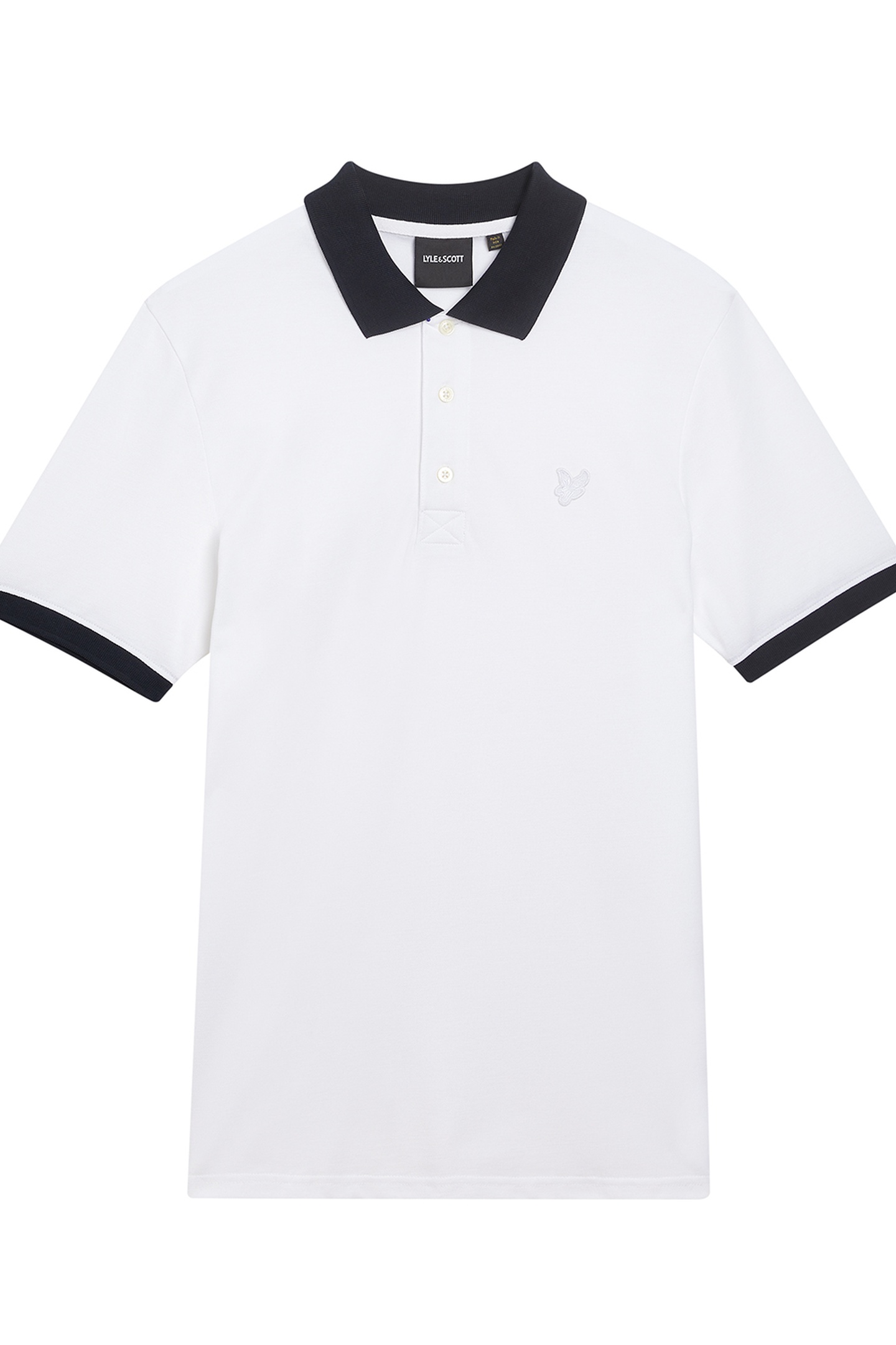 SUPERFINE RINGER POLO SHIRT WHITE/DARK NAVY 3