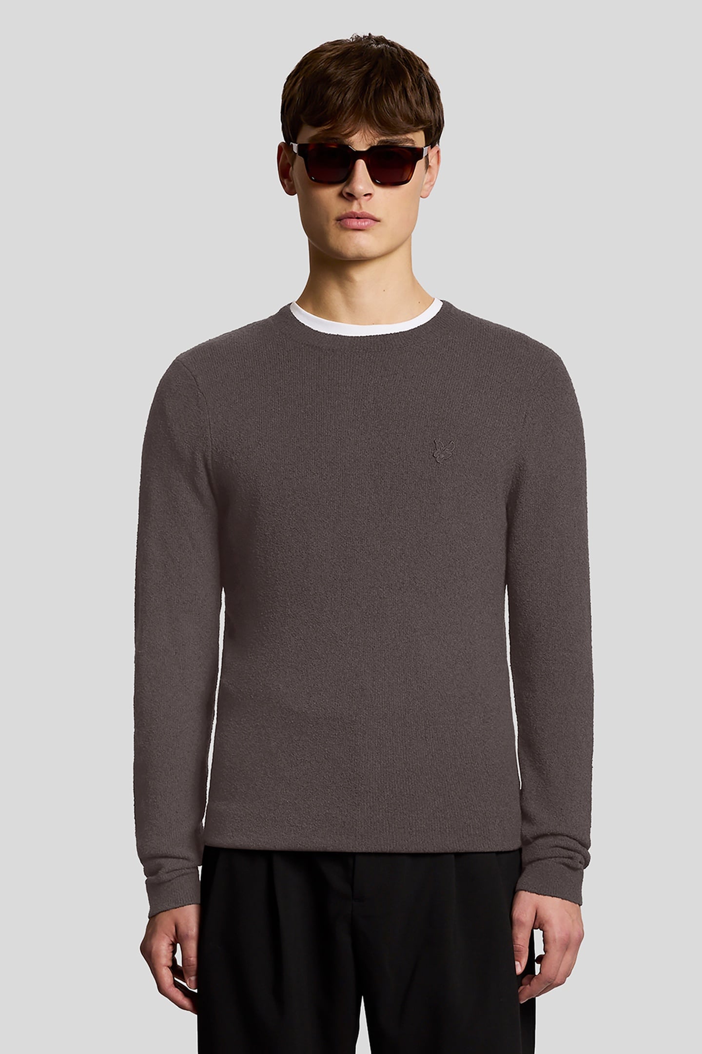 TEXTURED TRAVEL KNITTED JUMPER LICORICE 2