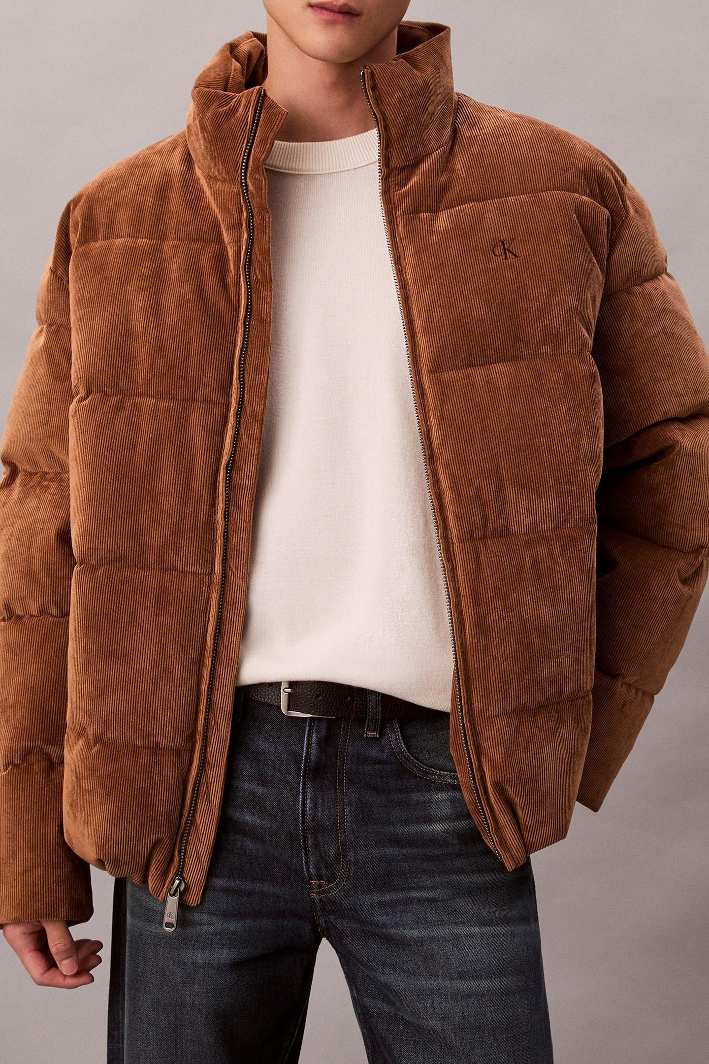 LS CORDUROY MID WEIGHT PUFFER JACKET BRONZE GOLD 2