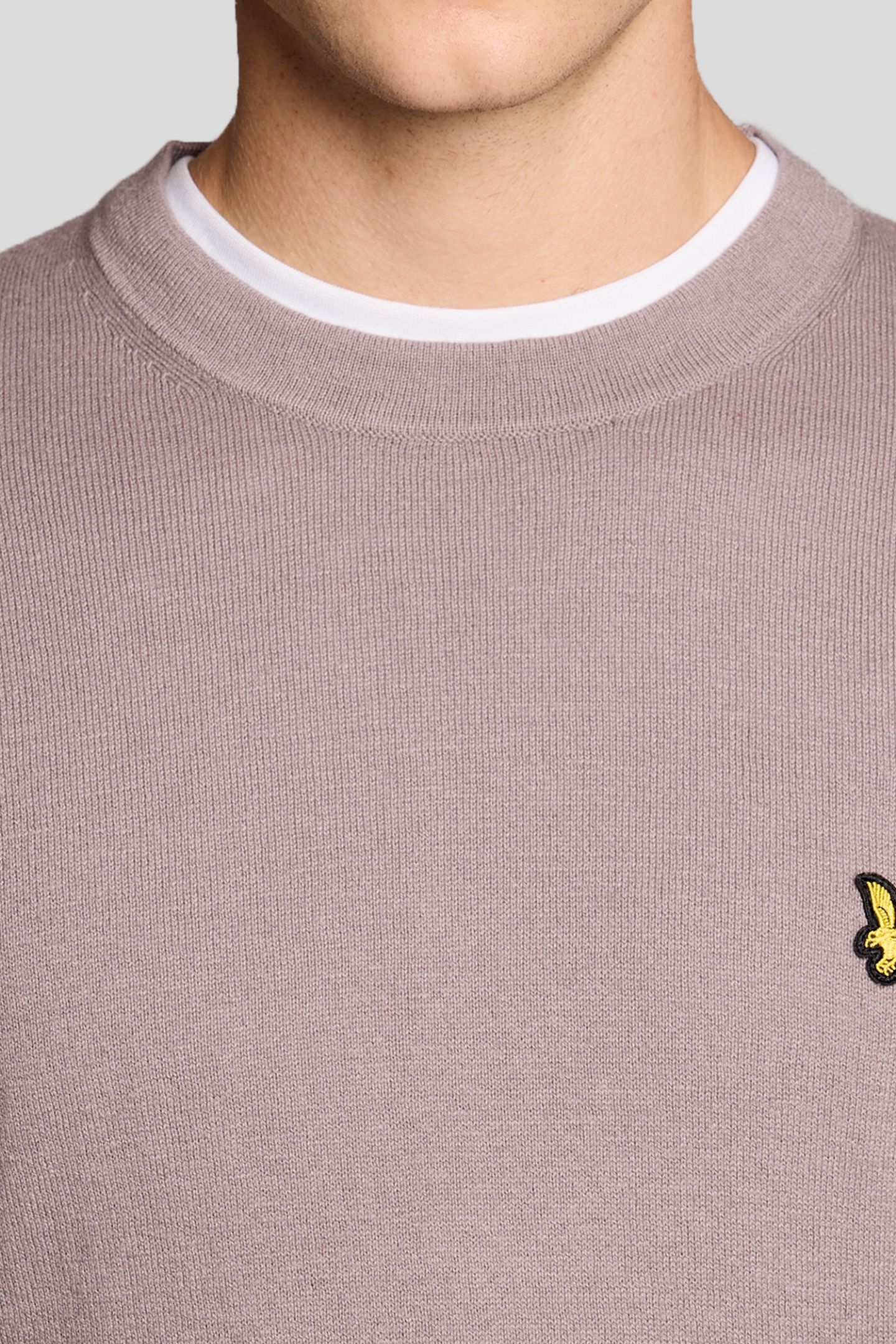 COTTON MERINO CREW NECK JUMPER GULL GREY 4