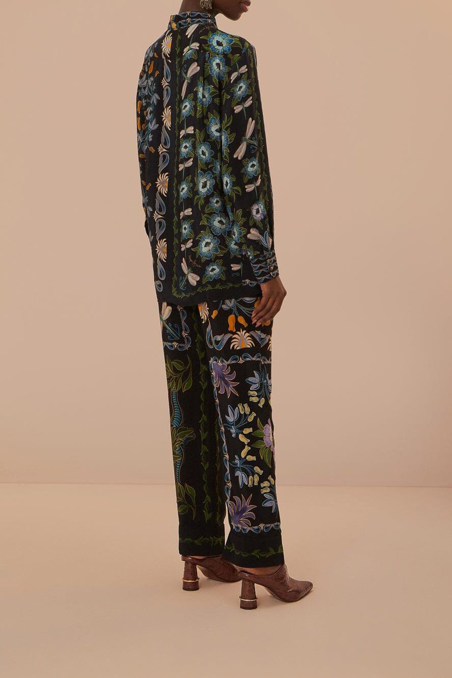WINTER GARDEN BLACK PAJAMA PANTS 3