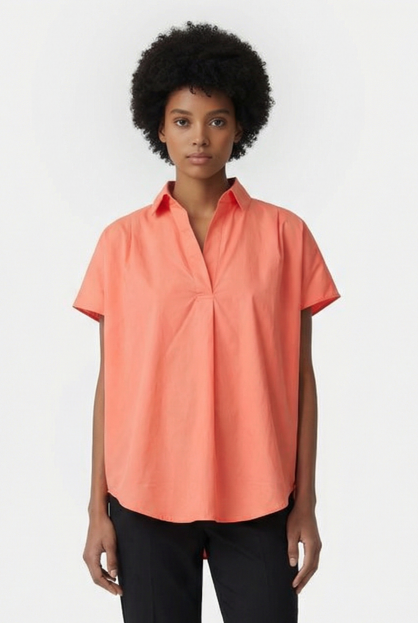 French Connection Cele Rhodes Poplin Slvlss Shrt Coral Maat: M | Blouses Outlet | Dames | Blauw