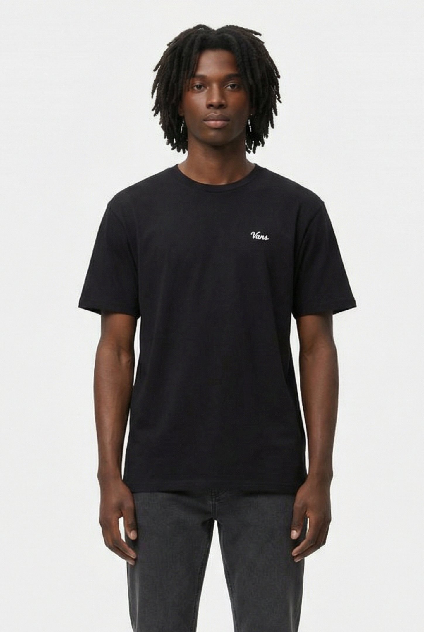 FLAMING SKULL WASHED SS TEE BLACK 1