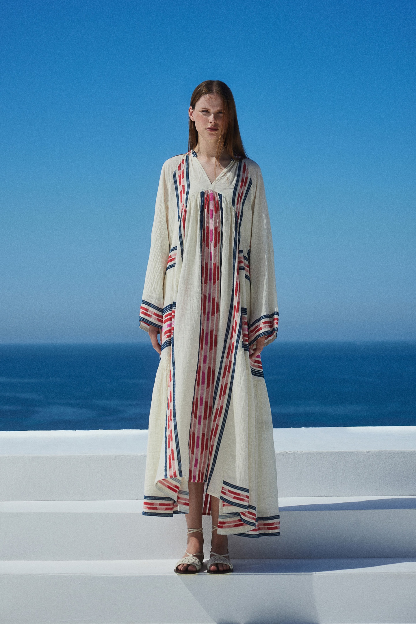 POWER LONG DRESS JACQUARD NAVY RED 4