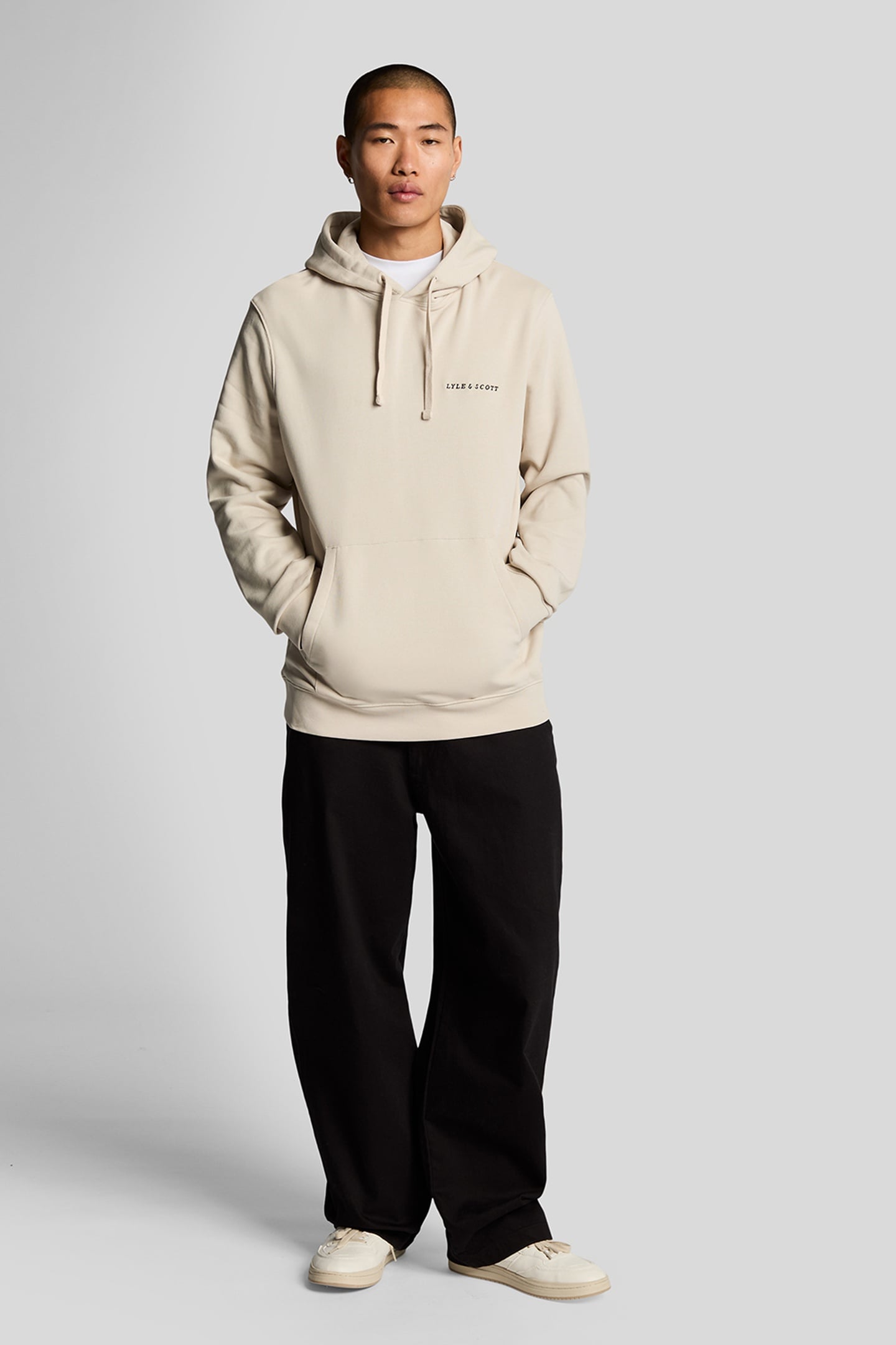 LOOPBACK EMBROIDERED HOODIE COVE/DARK NAVY 1