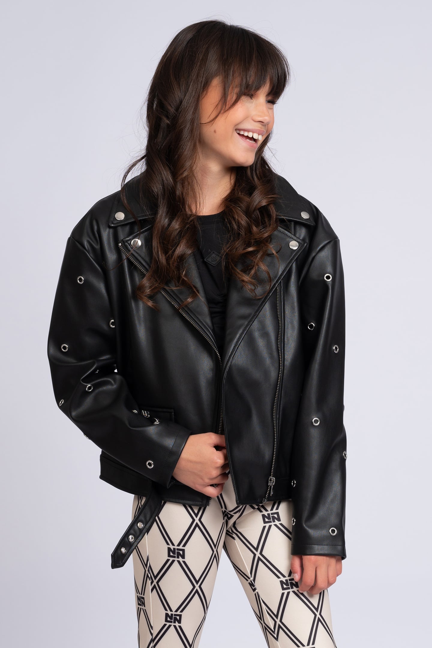 EYELET BIKER JACKET BLACK 1