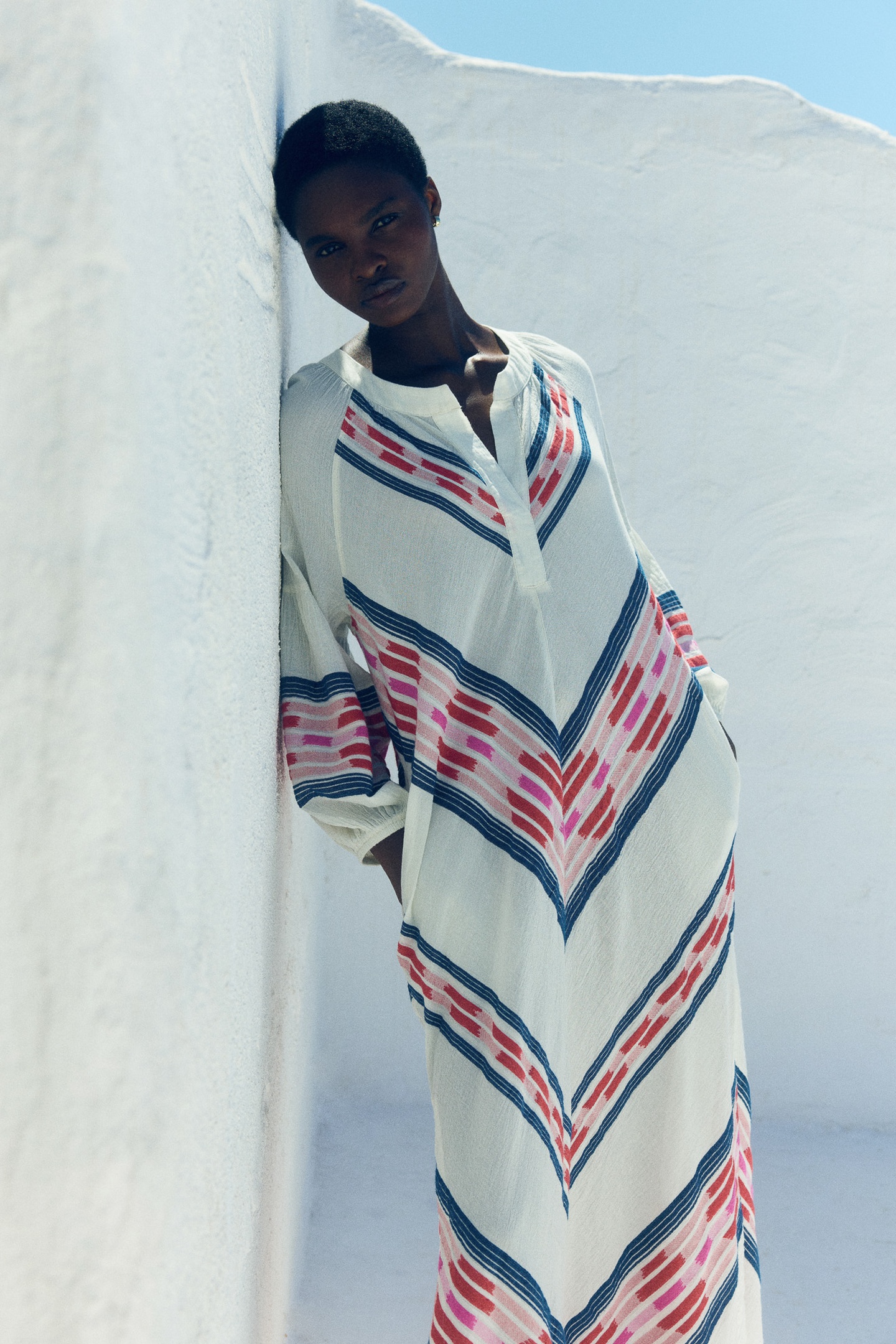 BELOVED LONG DRESS JACQUARD NAVY RED 7