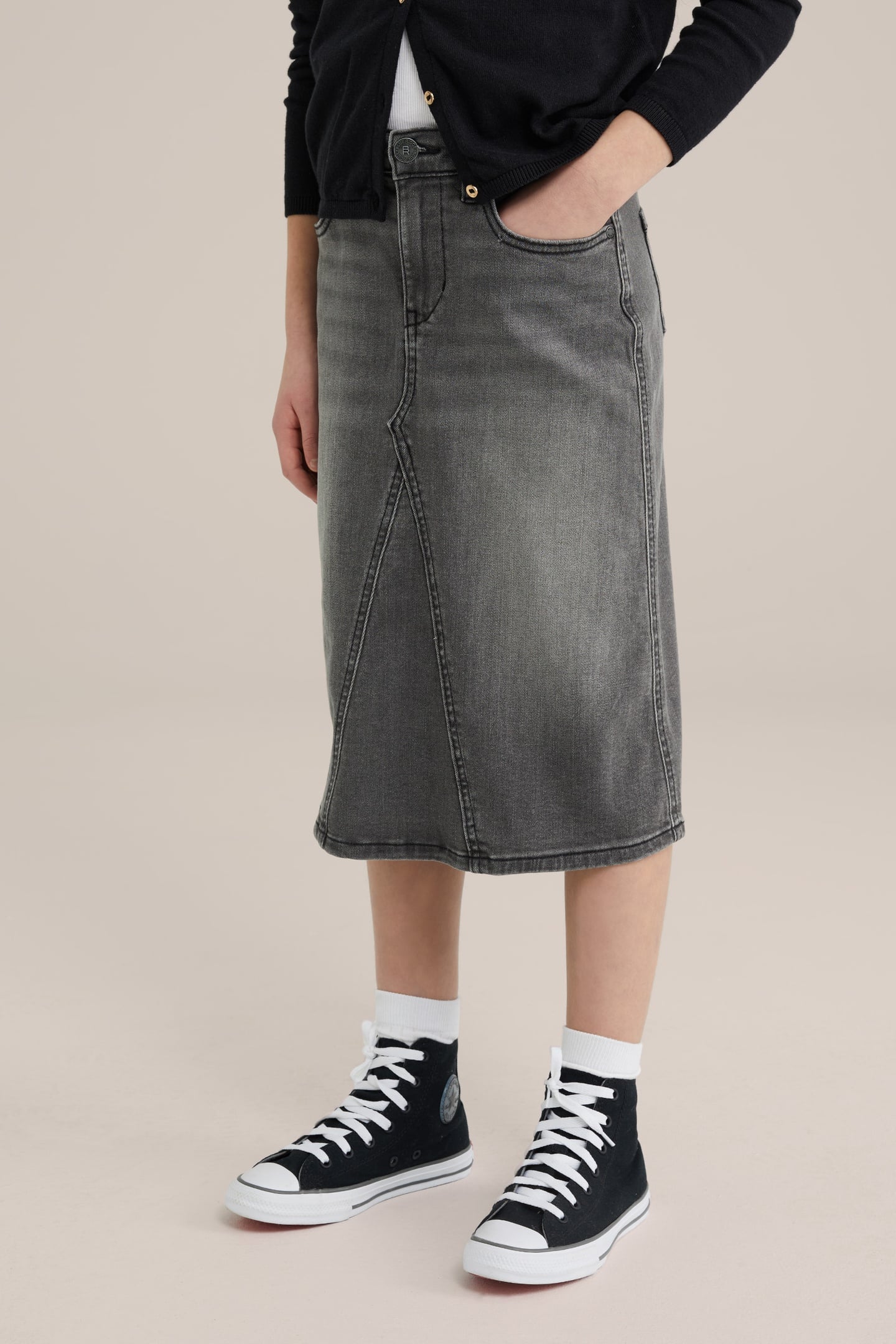 SKIRT MEDIUM LENGTH BLENDED DARK GREY 9