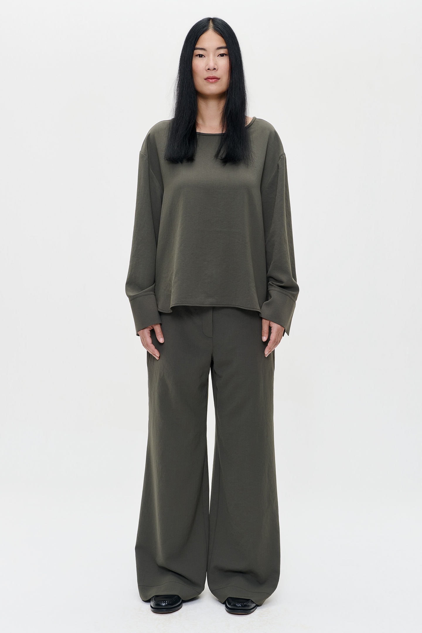 JAPANESE CREPE TOP GREEN KELP 1