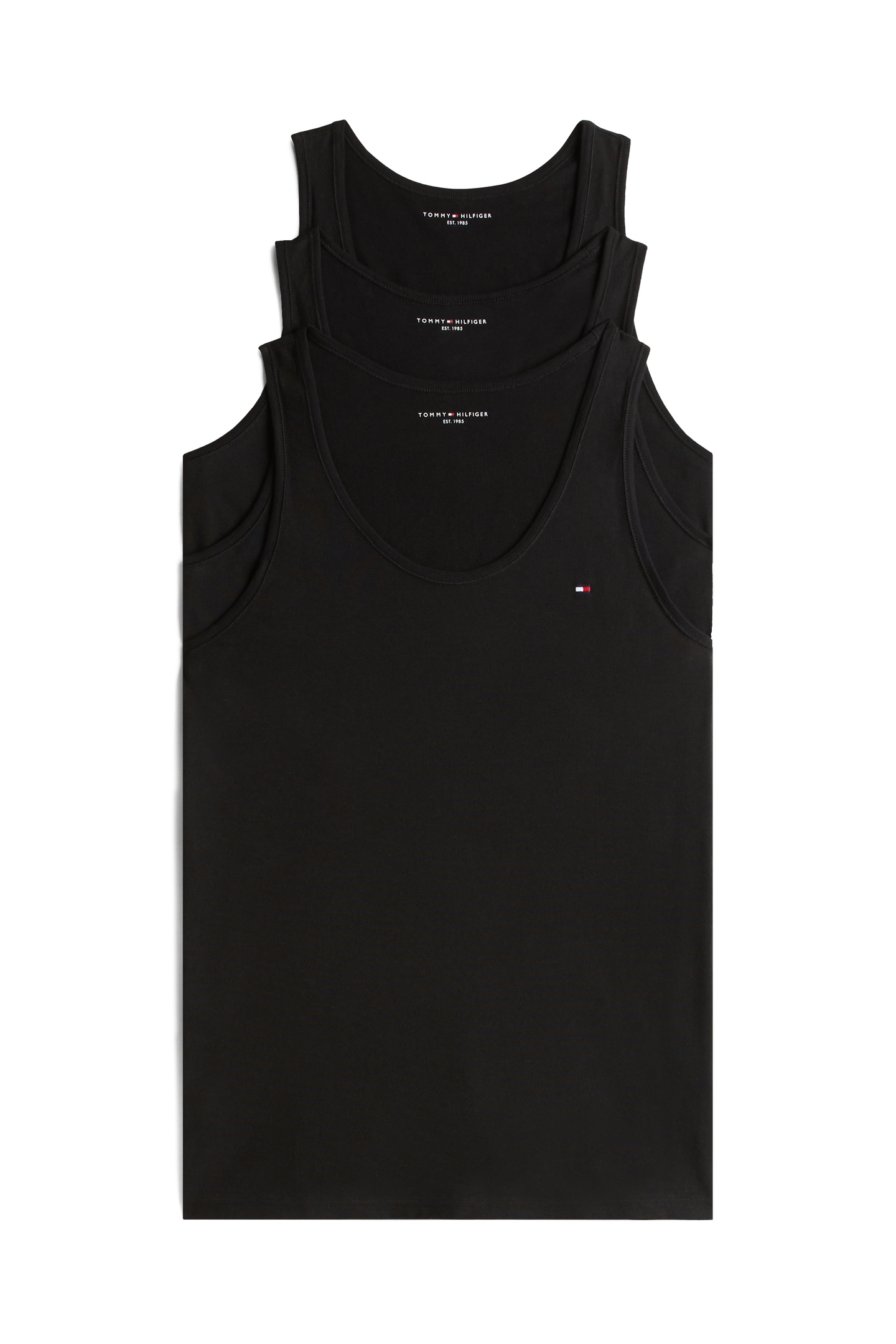 3-PACK ROUND NECK TANK TOPS BLACK 10
