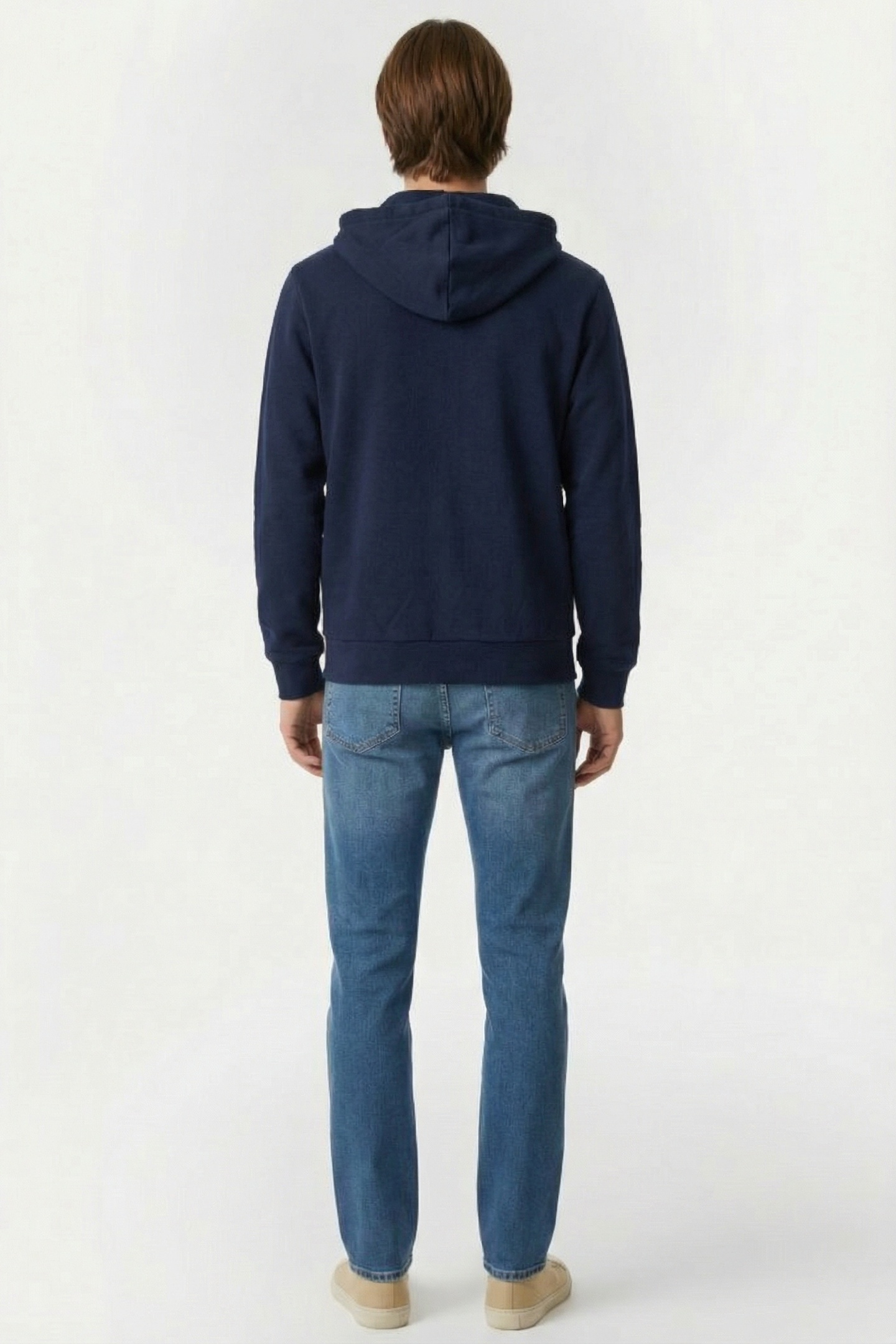 ZIP-UP FLEECE HOODIE NAVY BLUE 2