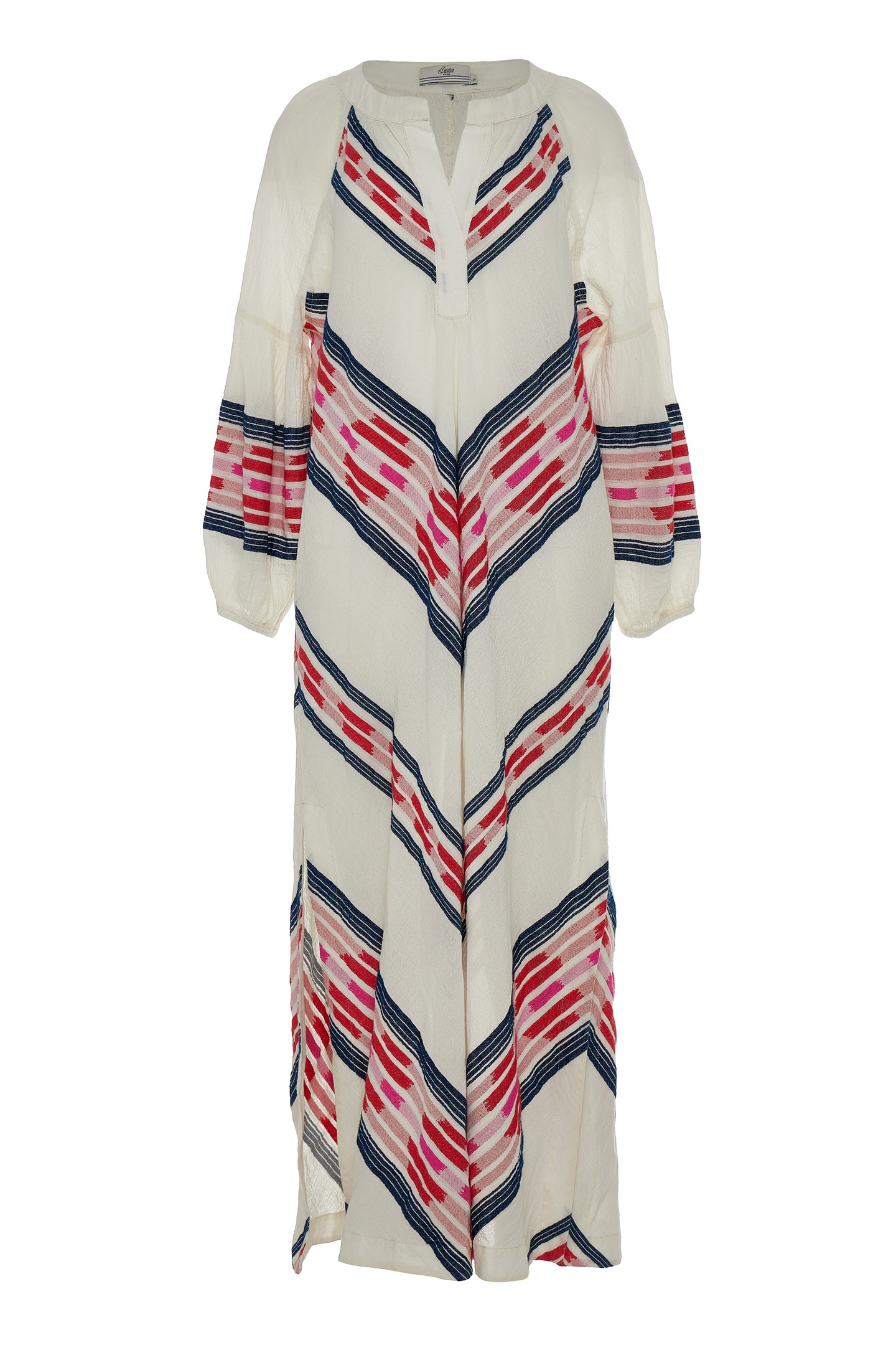 BELOVED LONG DRESS JACQUARD NAVY RED 5