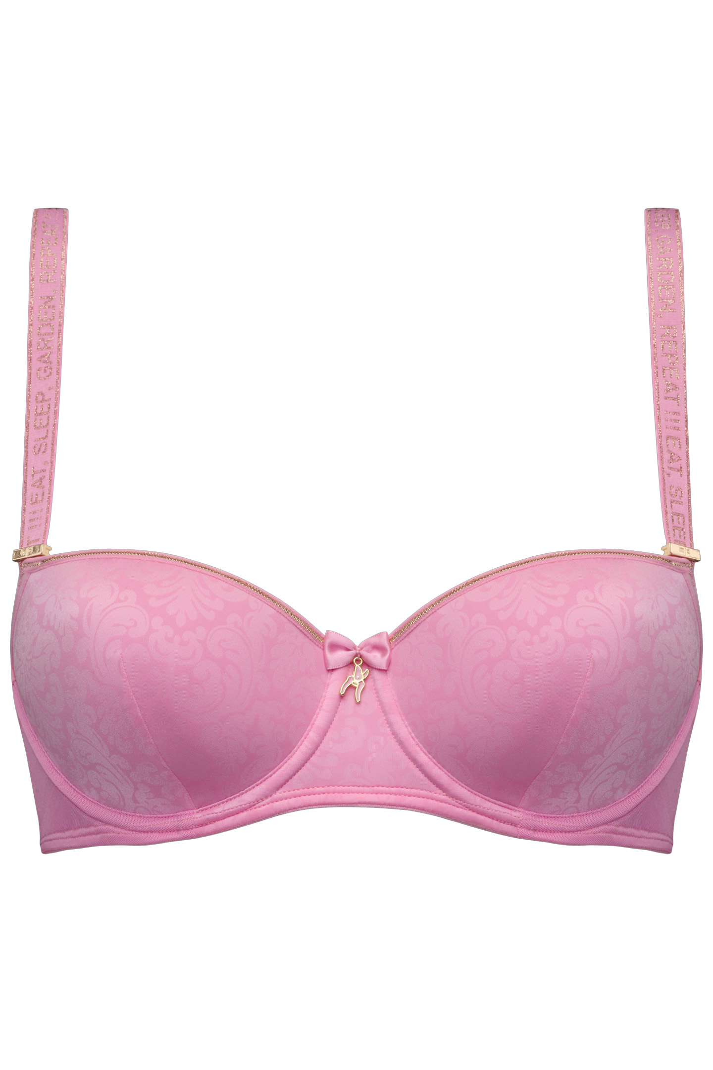 ROCOCO ROYAL PINK AND GOLD BALCONY BRA 3