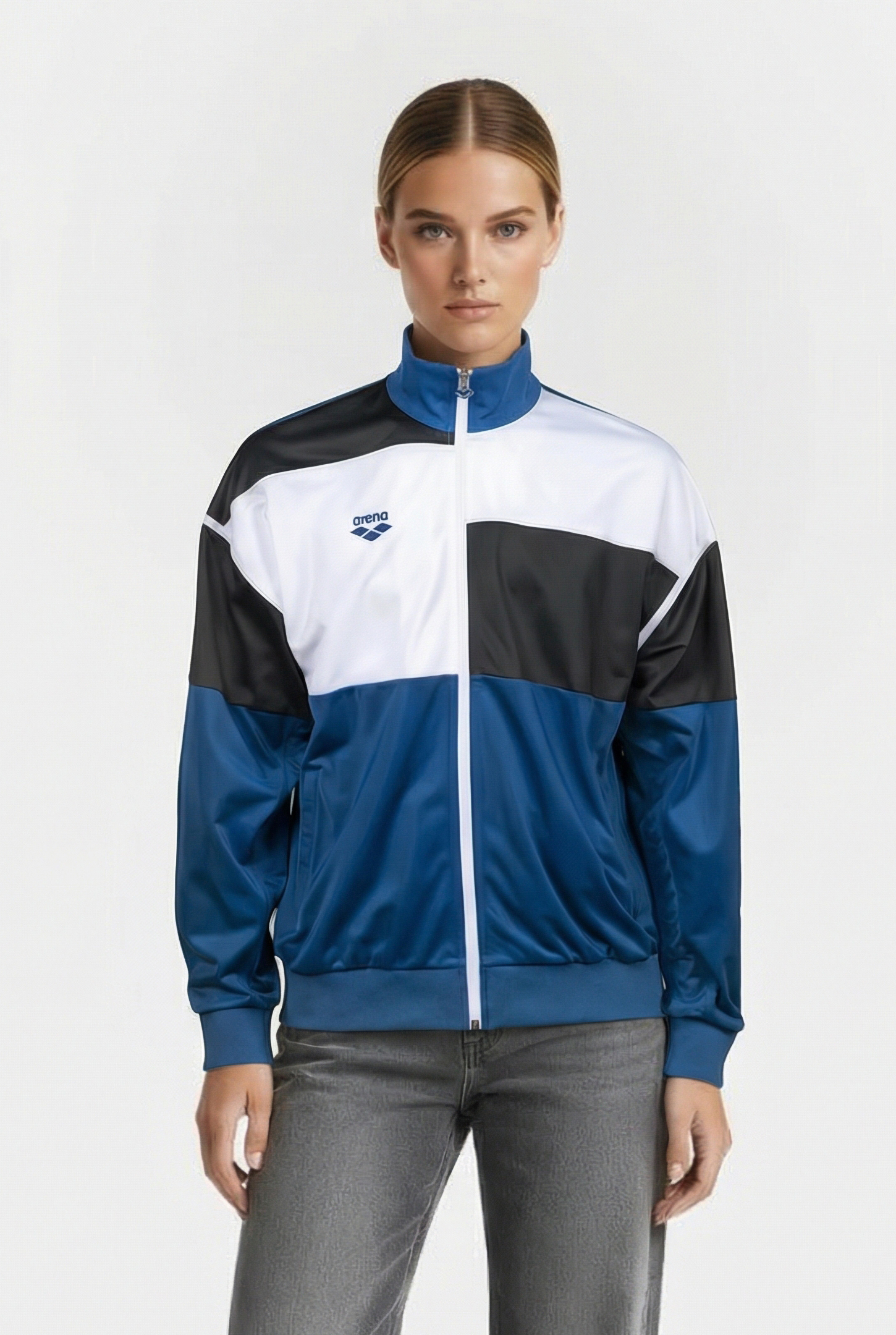 UNISEX PANEL JACKET TEAM DENIM ASH GREY WHITE 1