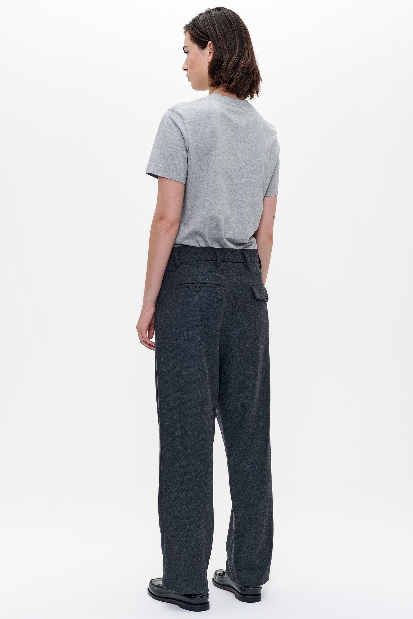 RECYCLED WOOL SOHO PANTS DEEP CHARCOAL 3