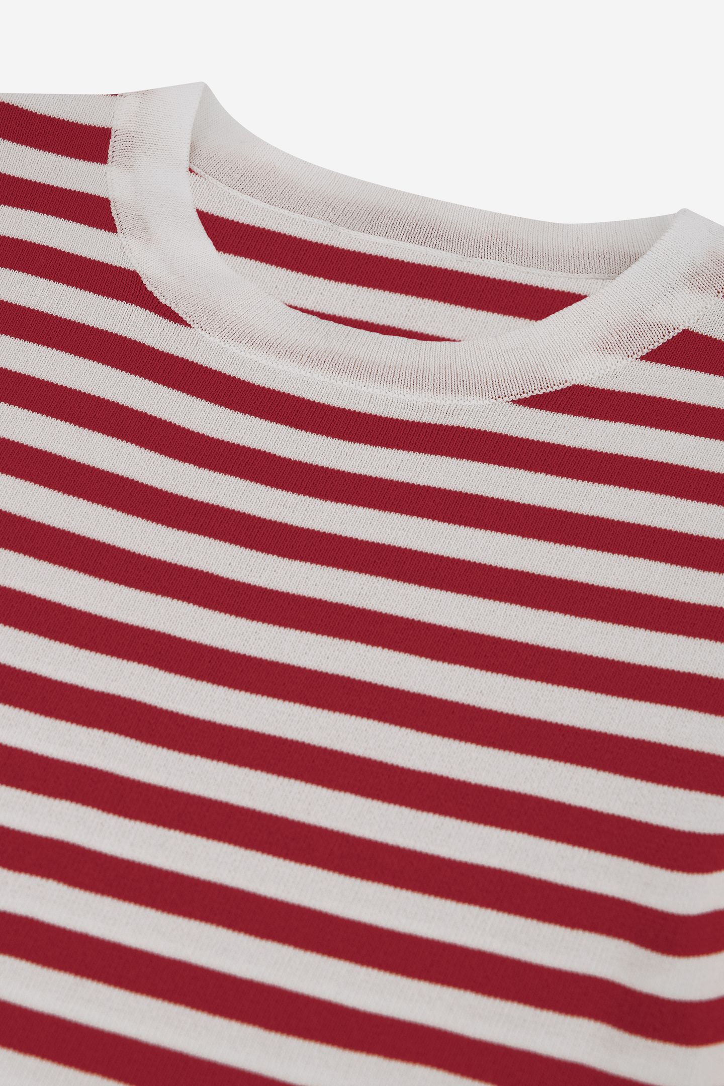 JOLIE SS STRIPE PULLOVER SCARLET/OFF WHITE 4