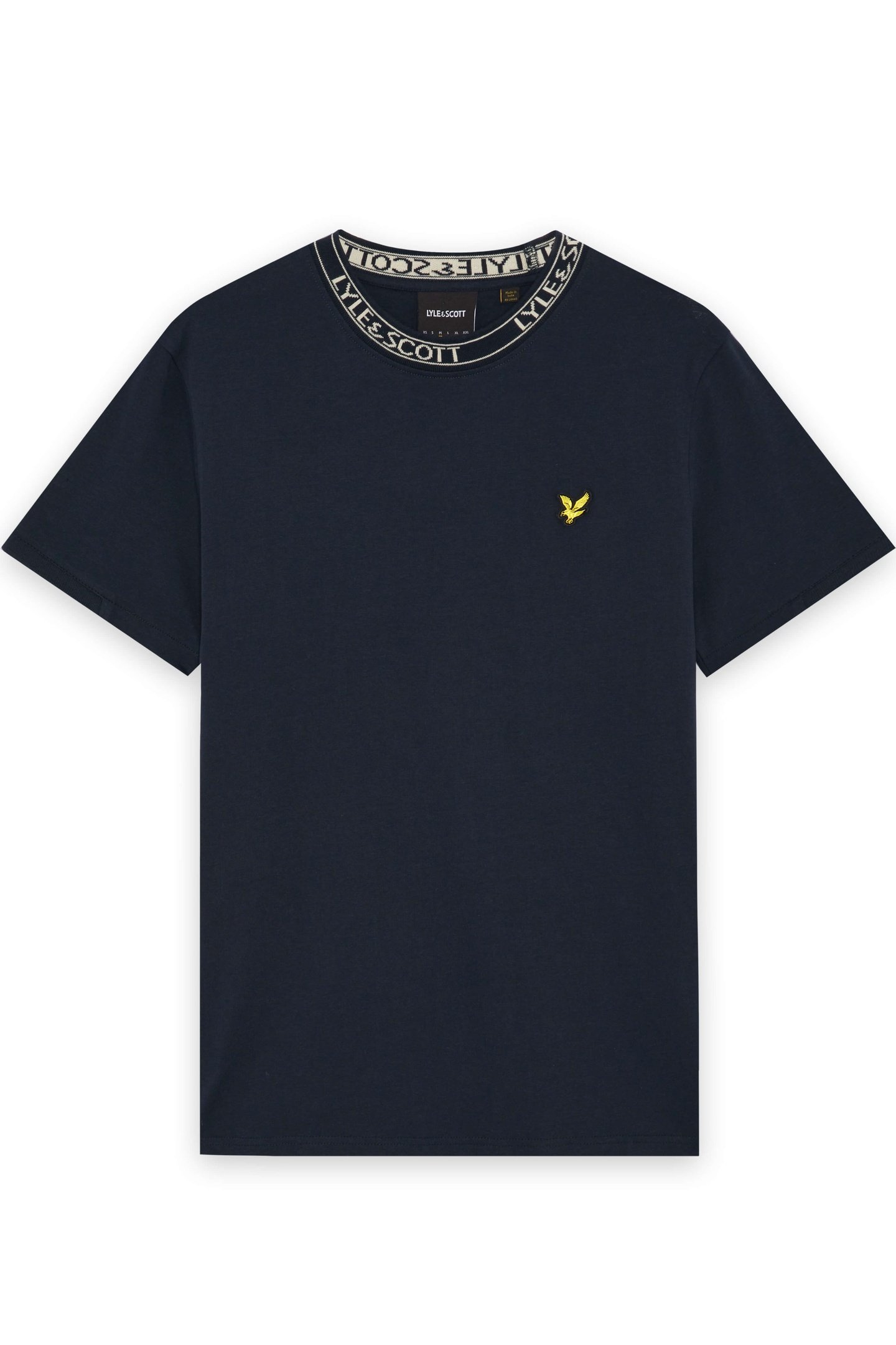 LOGO RIBBED T-SHIRT DARK NAVY/BONE WHITE 4