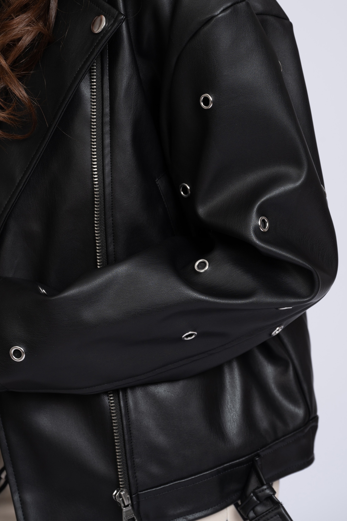 EYELET BIKER JACKET BLACK 5