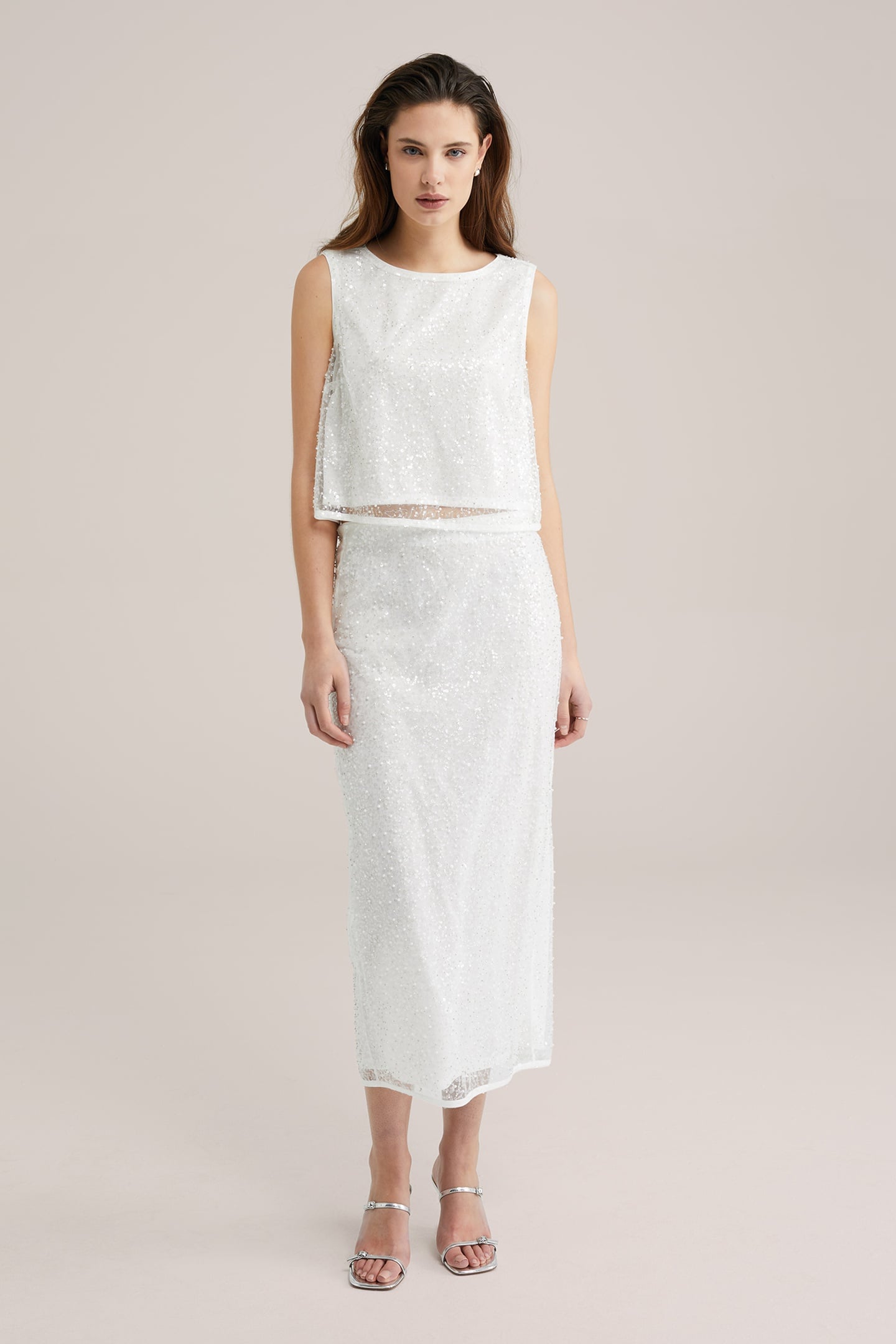 SKIRT MEDIUM LENGTH WHITE 9